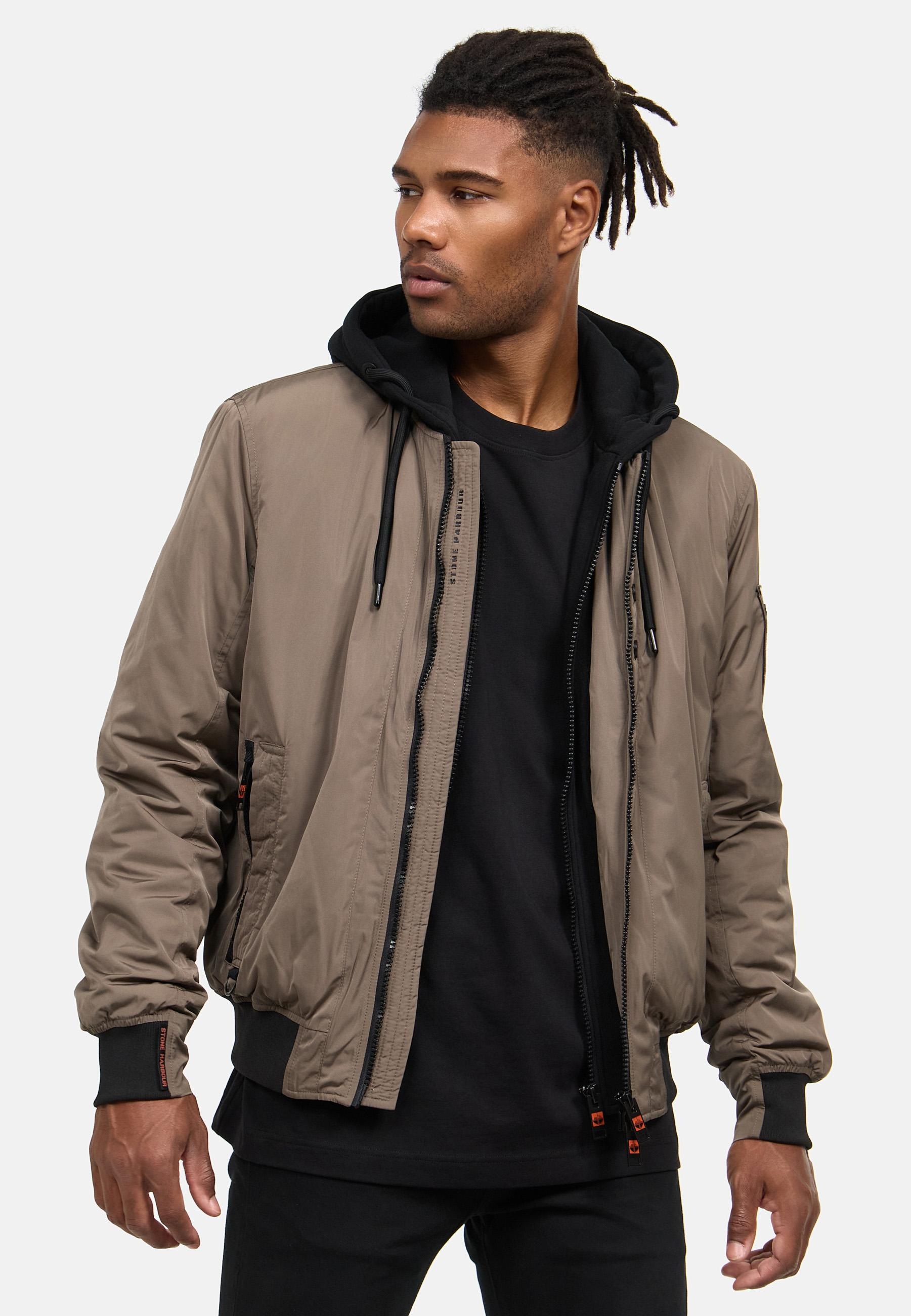 Stone Harbour Bomberjacke »Hoobo«, mit Kapuze, Stylische Herren Fliegerjacke mit abnehmbarer Innenjacke