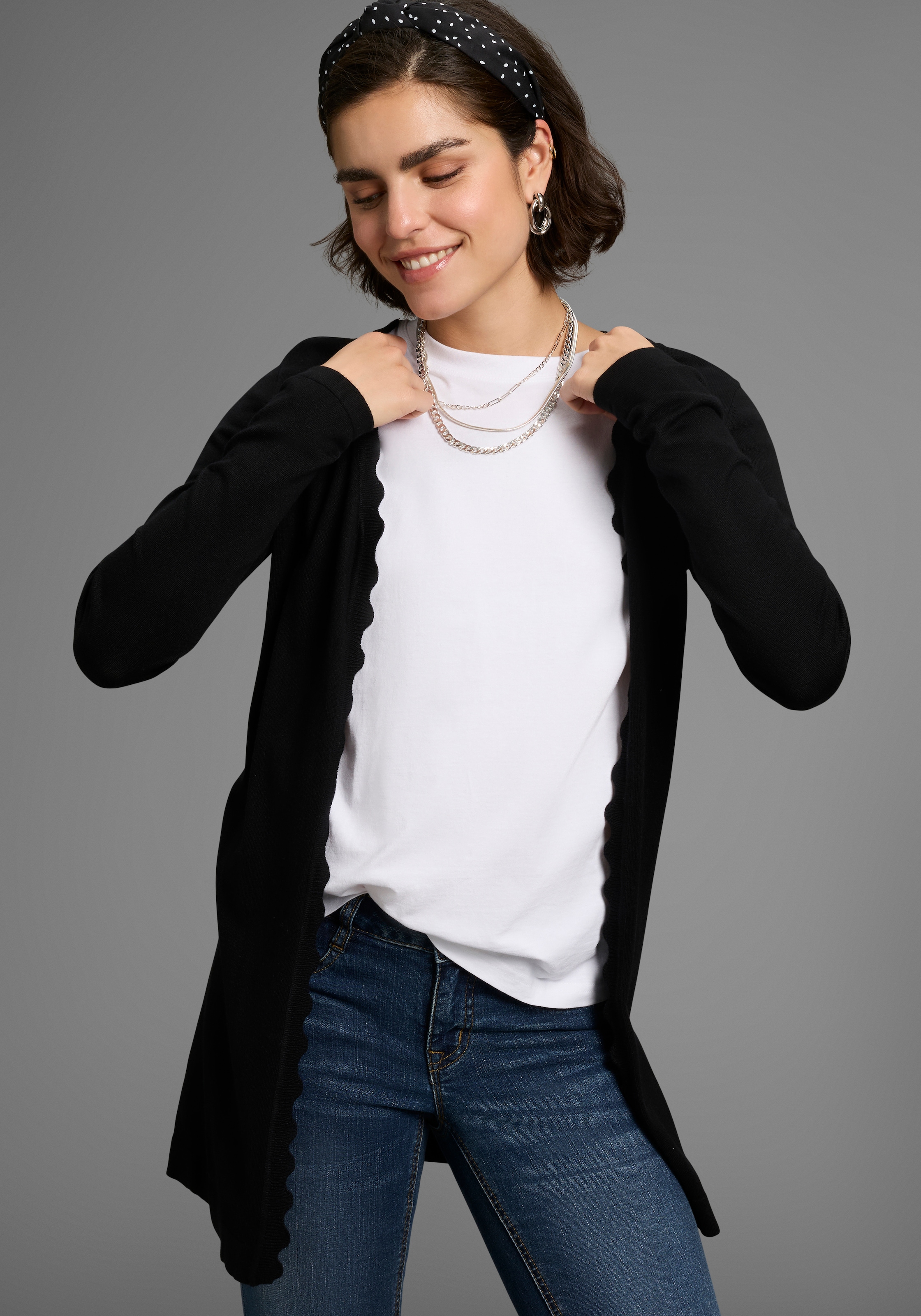 Laura Scott Strickjacke, mit Wellenkante - NEUE KOLLEKTION günstig online kaufen