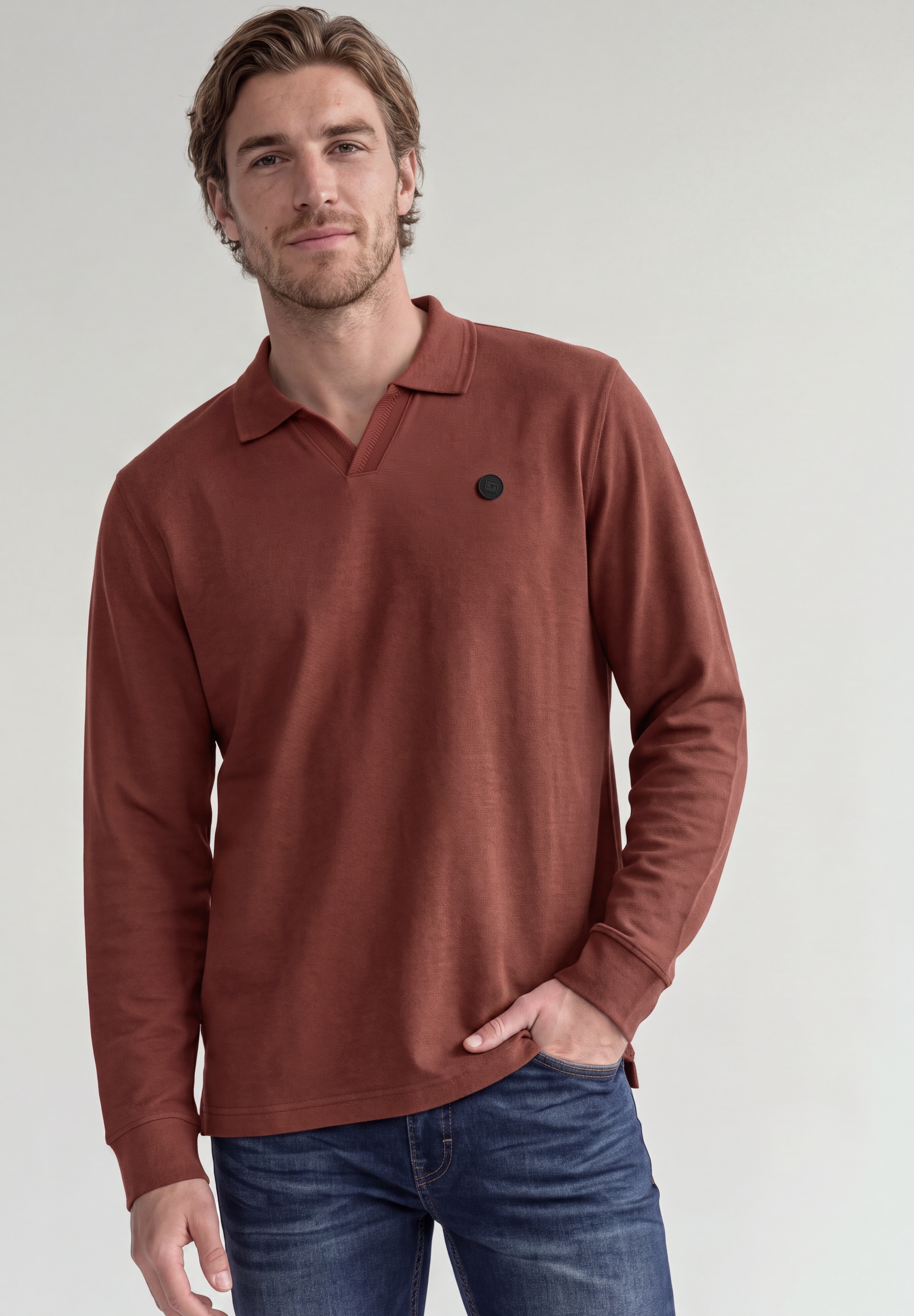 STREET ONE MEN Poloshirt mit Strickmuster