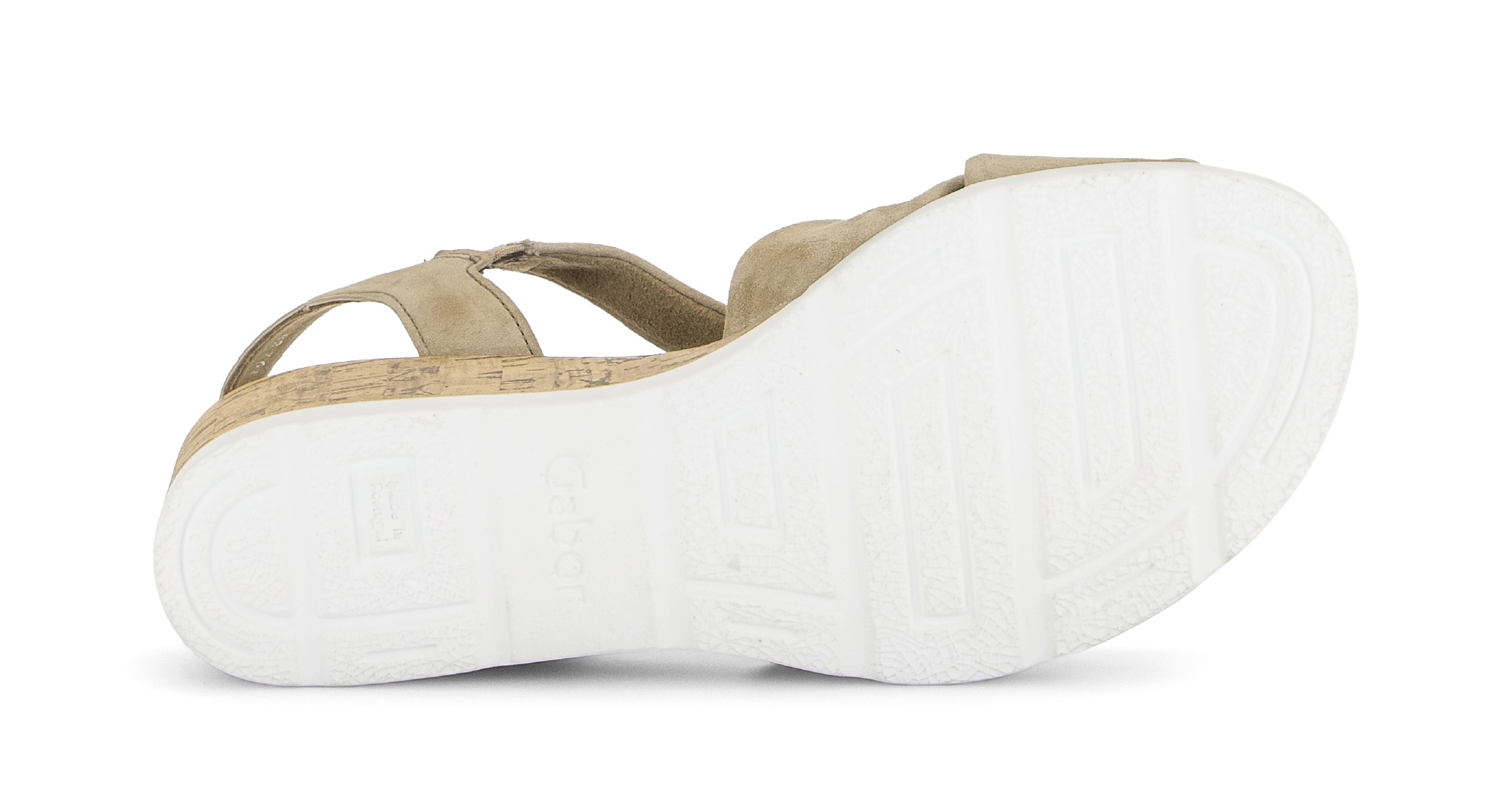 Keilsandalette GABOR "Malta", Damen, Gr. 43, sand, Ziegenveloursleder, Schuhe, Sommerschuh, Riemchensandale mit weichen Bandagen, G-Weite 6