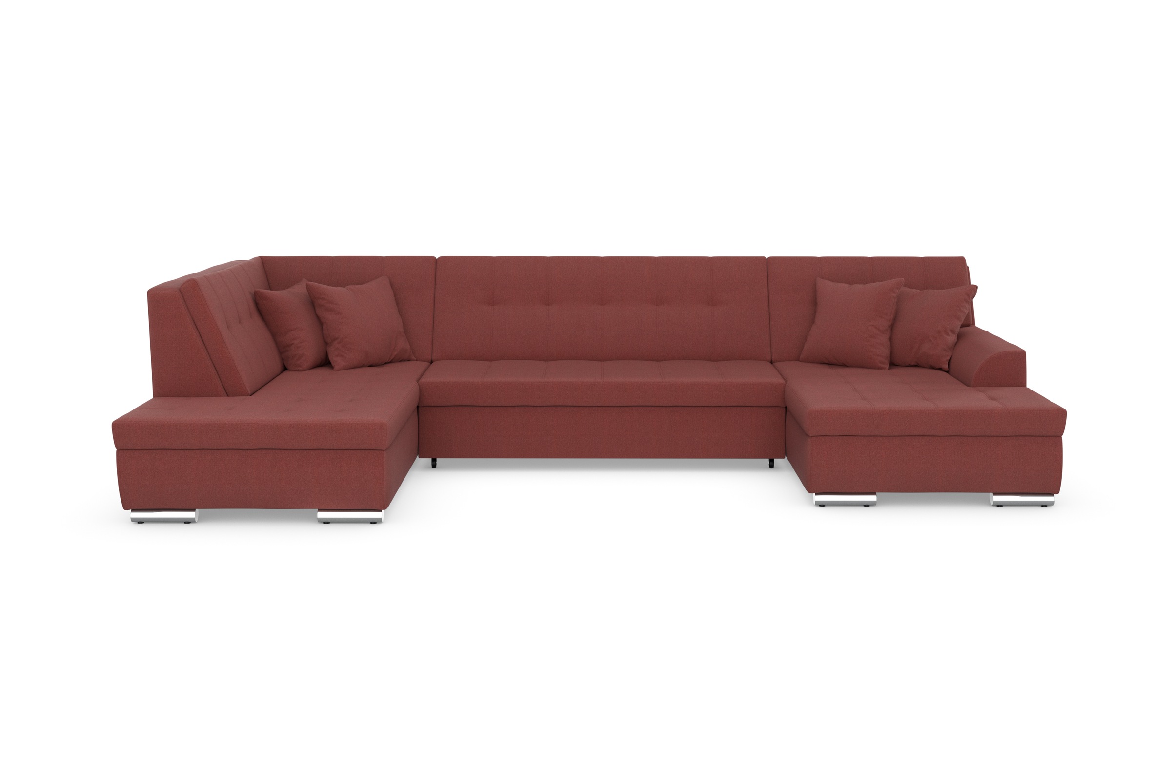 DOMO collection Wohnlandschaft "TREVISO inkl. Zierkissen, moderne Steppung, XXL: 364x201x83 cm" wahlweise mit Bettfunktion, in vielen Bezugsarten auch in Cord U-Form