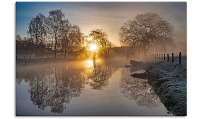 Wandbild »Mystischer Morgen an der Trave«, Bilder vom Sonnenuntergang & -aufgang (1...