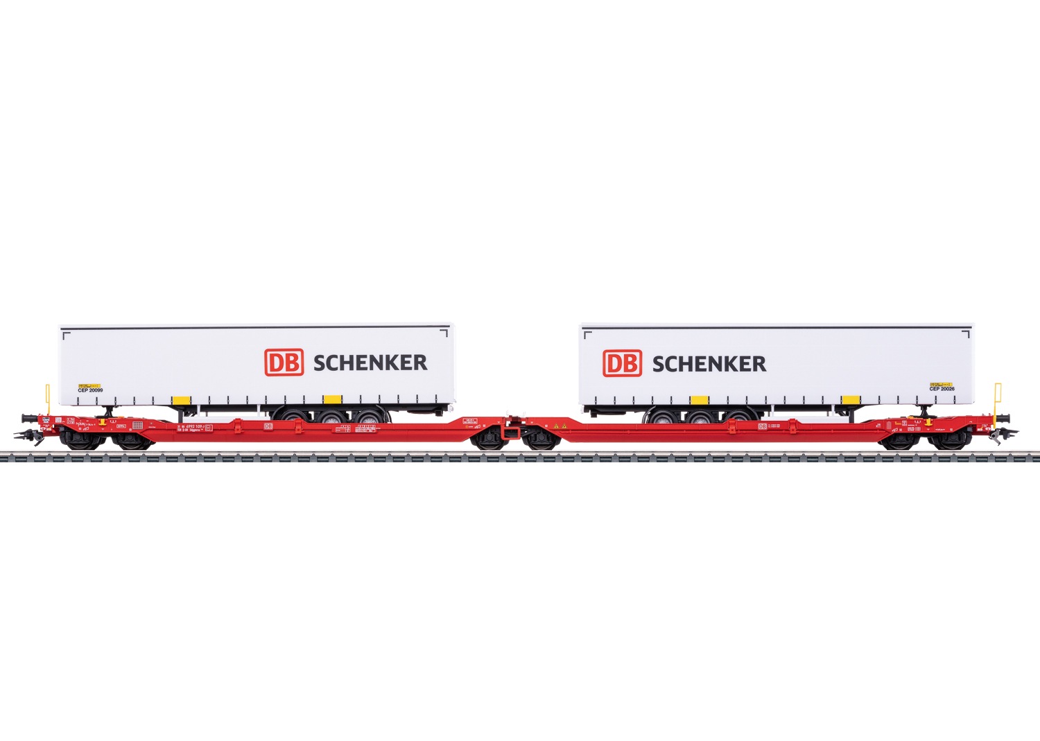 MÄRKLIN Kinder Güterwagen "Doppel-Taschenwagen Sdggmrss 738 - 47470"weiß, Kunststoff, Metall, Modelleisenbahn-Fahrzeuge