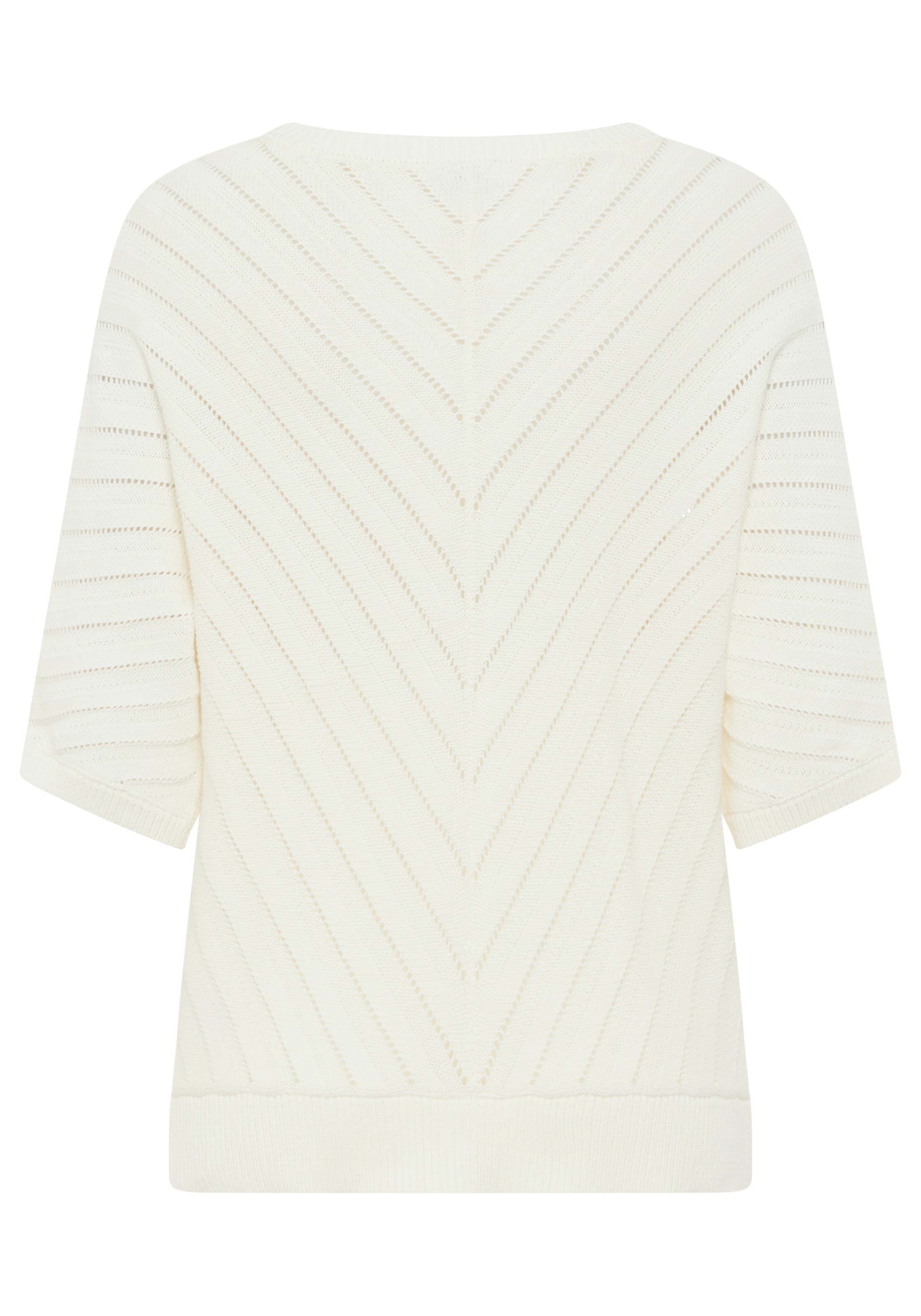 Bruno Banani Fledermauspullover aus Baumwolle, mit V-Ausschnitt, mit 3/4-Ärmeln, unifarben