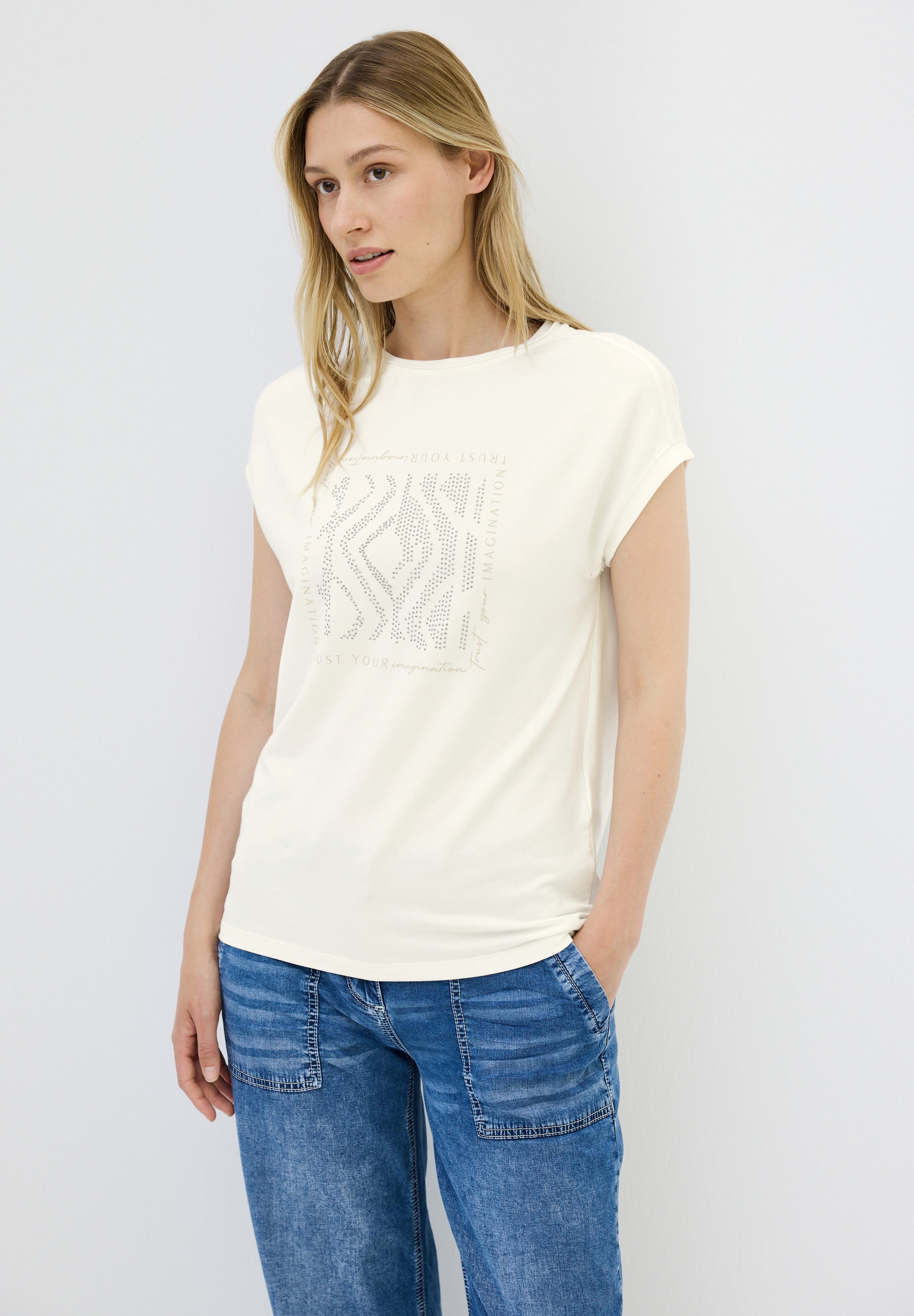 Cecil T-Shirt, aus Baumwolle mit Stretchante günstig online kaufen
