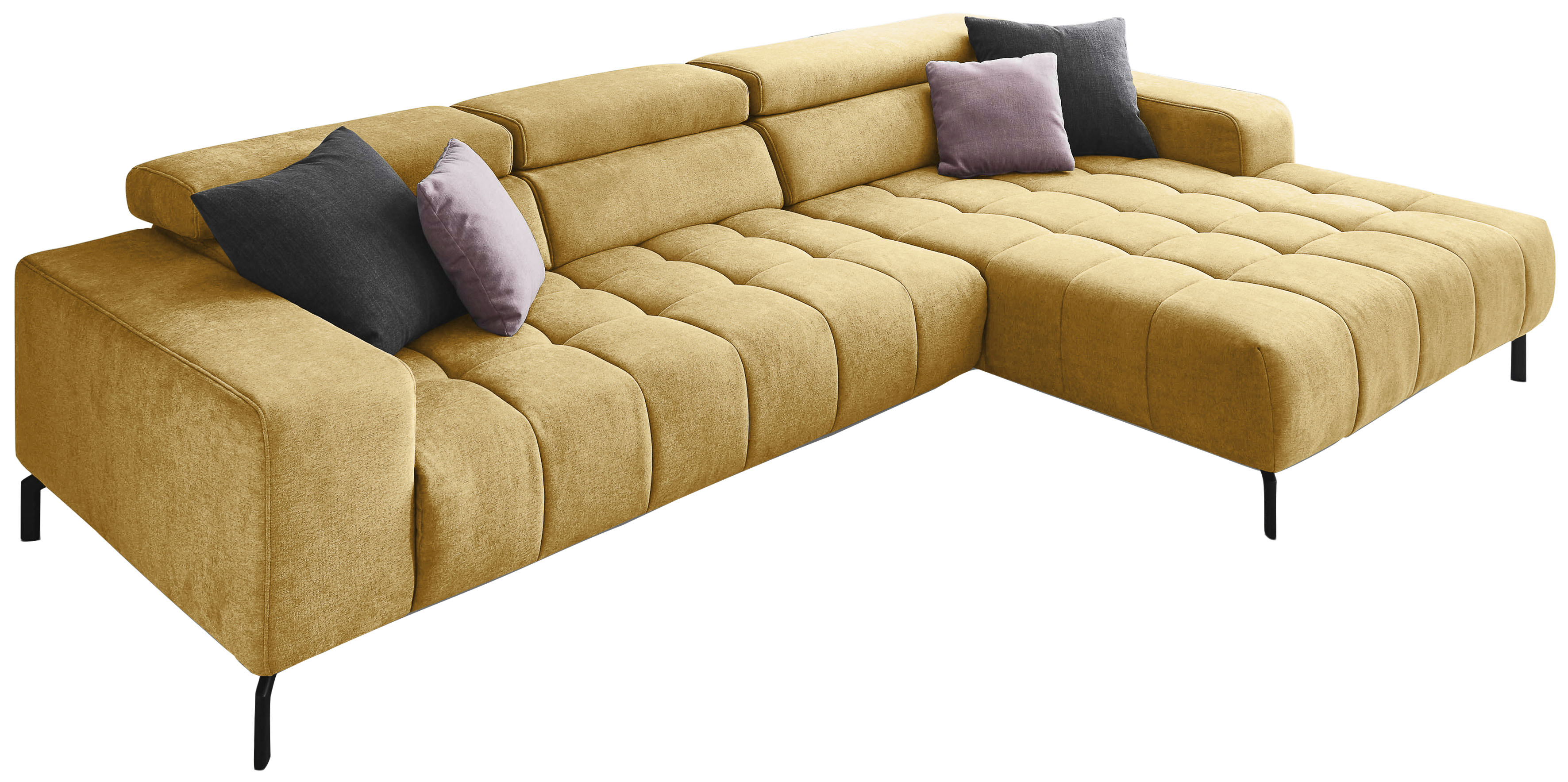 Die PlanBar Ecksofa "MP-IN18022 L-Form" mit Kopfteilverstellung & Zierkisse günstig online kaufen