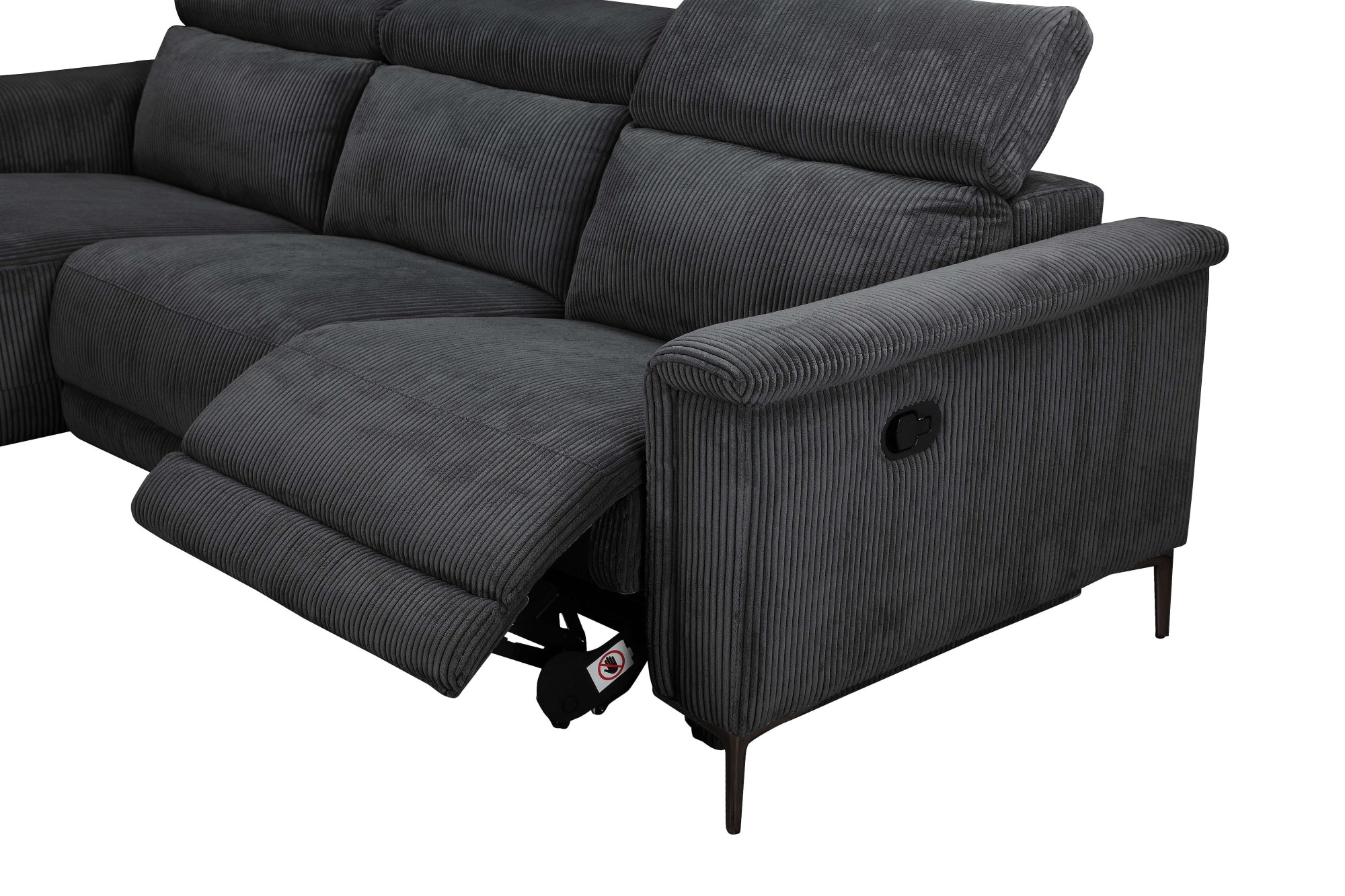 Places of Style Ecksofa »Lund in Cord, L-Form, 261 cm, mit manueller«, o. elektrischer Relaxfunktion, USB, Kopfteilverstellung