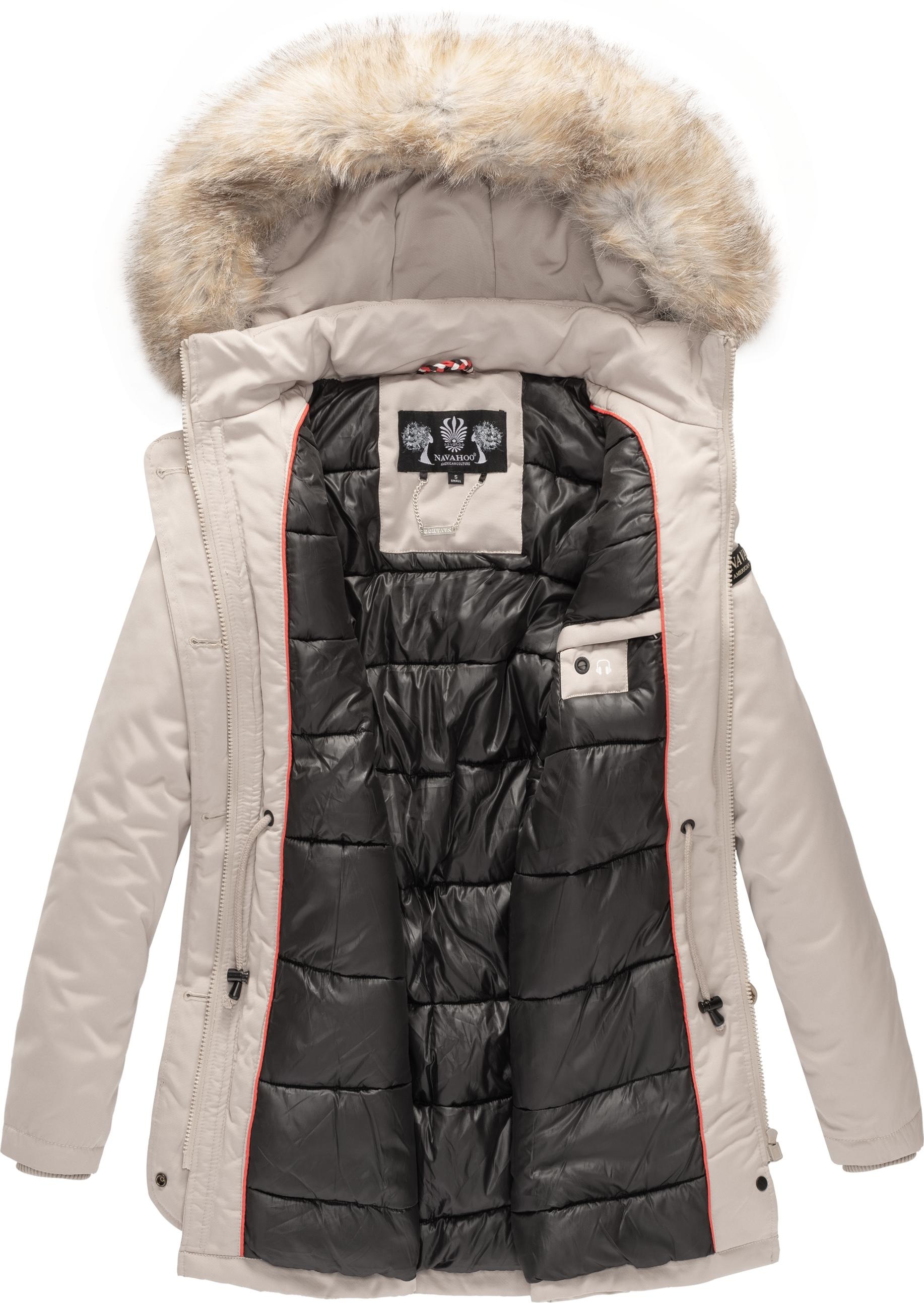 Navahoo Wintermantel »Schneeengel«, hochwertiger Parka mit edlem Fellimitat