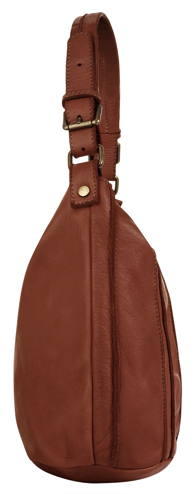 Shopper SAMANTHA LOOK, Damen, Gr. B/H/T: 35cm x 27cm x 20cm onesize, braun (cognac), Leder, leicht glänzend, unifarben, Taschen Shopper, echt Leder, Made in Italy 3