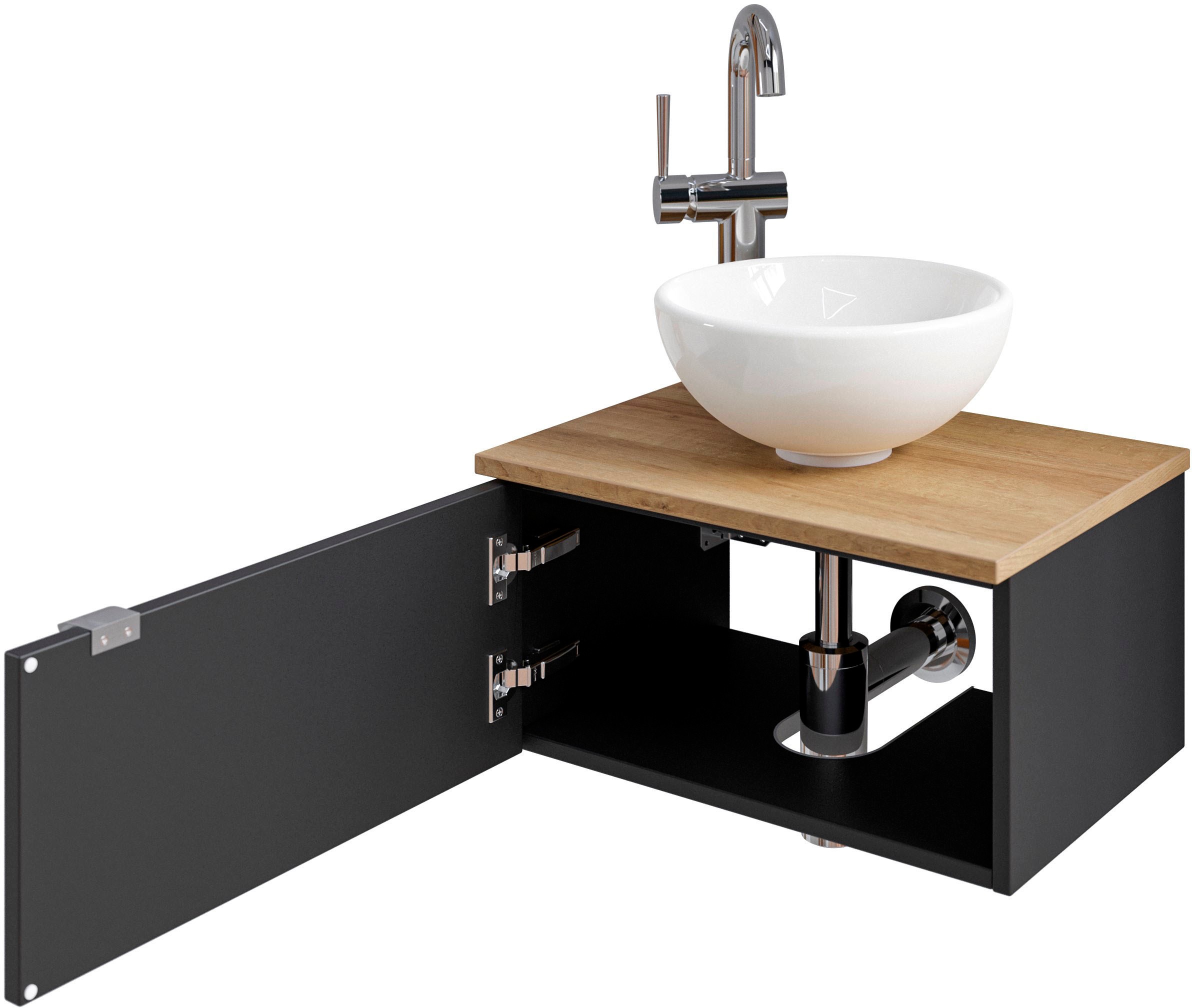 Saphir Badmöbel-Set »Serie 6915«, (4 St.), Gäste-Bad, 51 cm breit, mit LED-Spiegel und 1 Tür