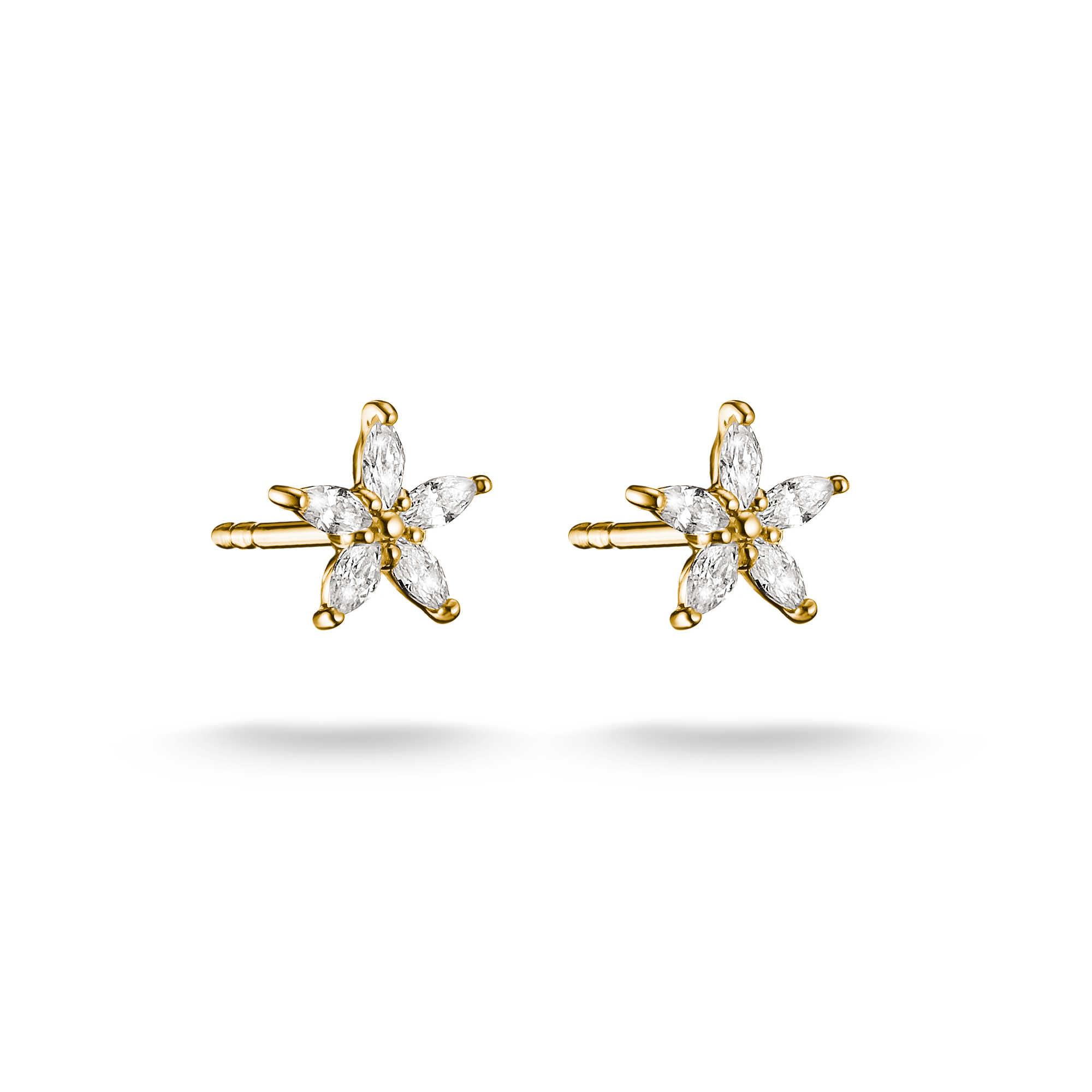 THOMAS SABO Paar Ohrstecker »Blumen-Design gelbgoldfarben« mit Zirkonia (synth.)