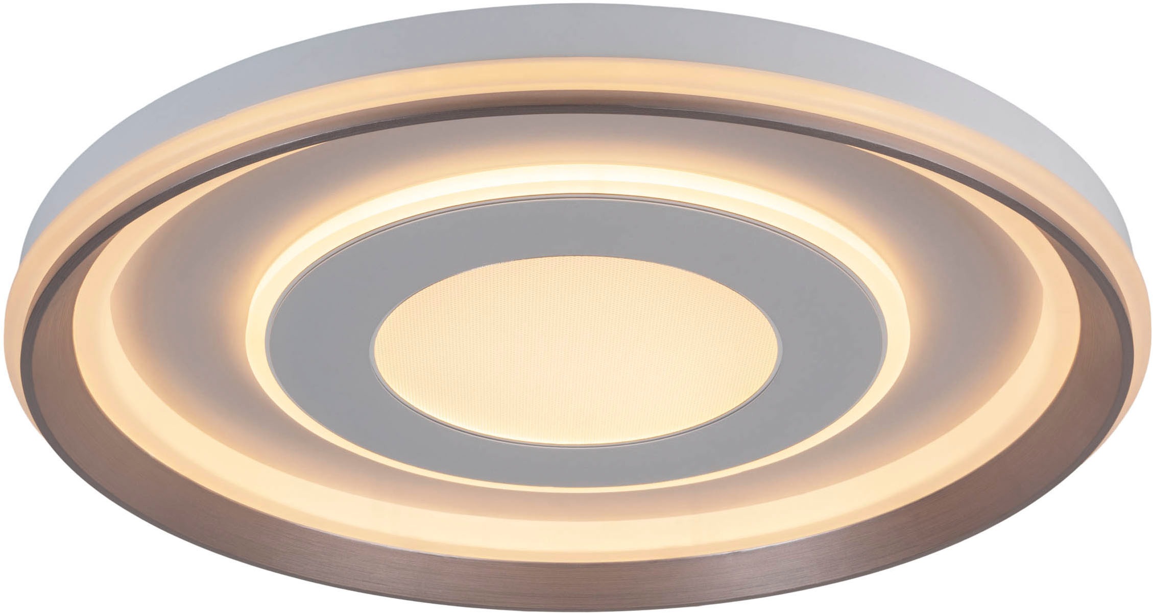 näve LED Deckenleuchte »Doira«, 1 flammig, Leuchtmittel LED-Modul | LED wechselbar, weiß/silber, dimmbar per Fernbedienung (inkl), CCT, Memory, Nachtlicht