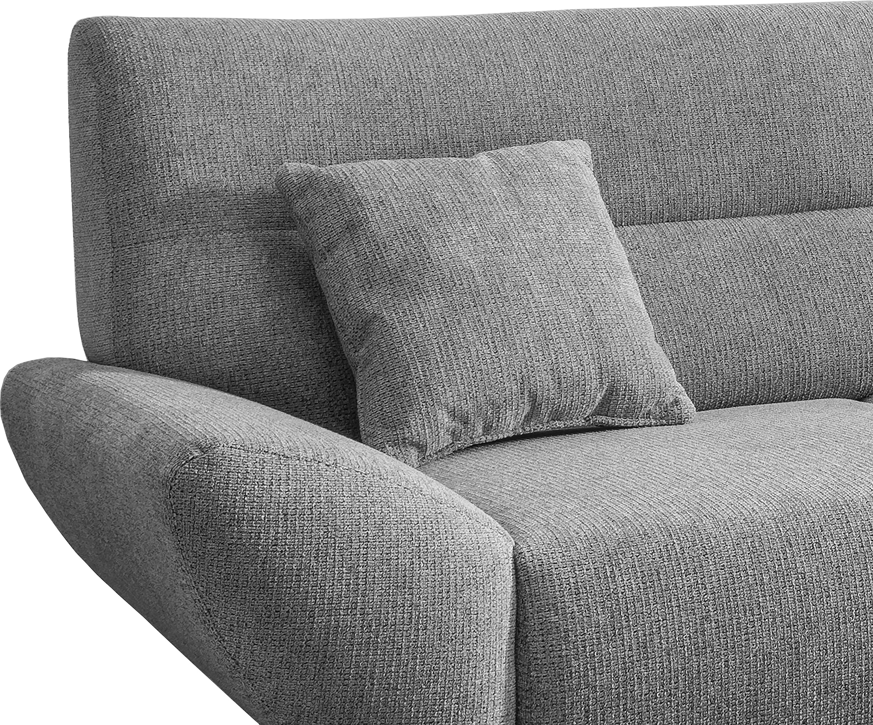INOSIGN Ecksofa »Drago, elegant und zeitlos, komfortabel, Holzfuß, L-Form«, frei im Raum stellbar, inkl. 2 Zierkissen