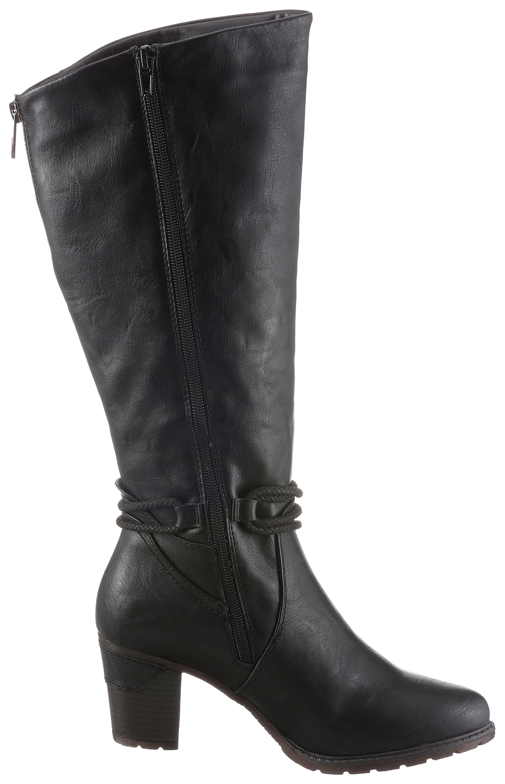 Rieker Stiefel, Langschaftstiefel, mit Zierbänder, XL-Schaft