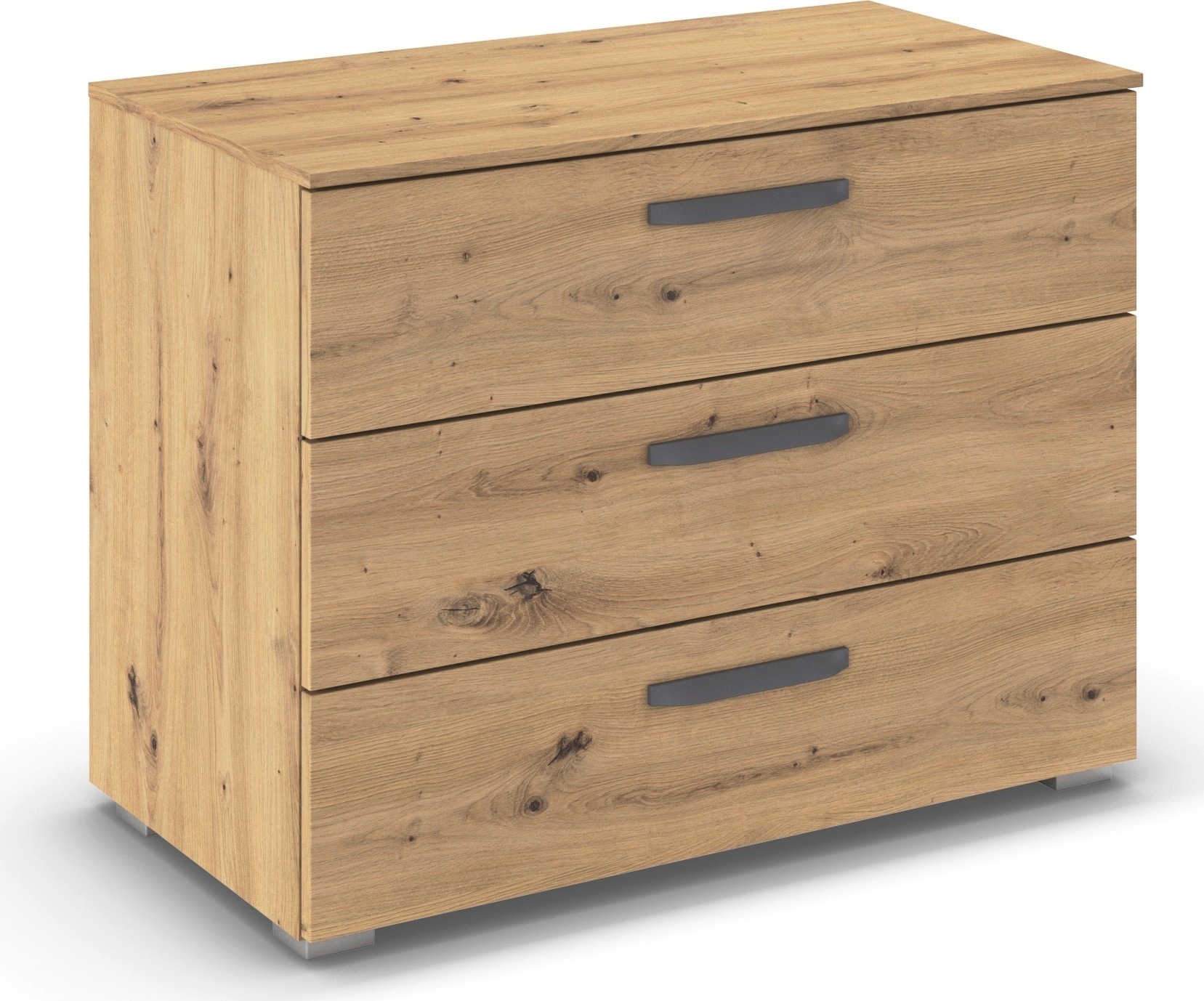 OTTO home Schubkastenkommode "Kommode Sideboard Schubladenkommode Schlafzimmerkommode OTELI" Breite 80 cm SOFT-CLOSE-FUNKTION, elegante Dekor- oder Hochglanzfront, mit 3 geräumigen Schubladen für viel Stauraum MADE IN GERMANY