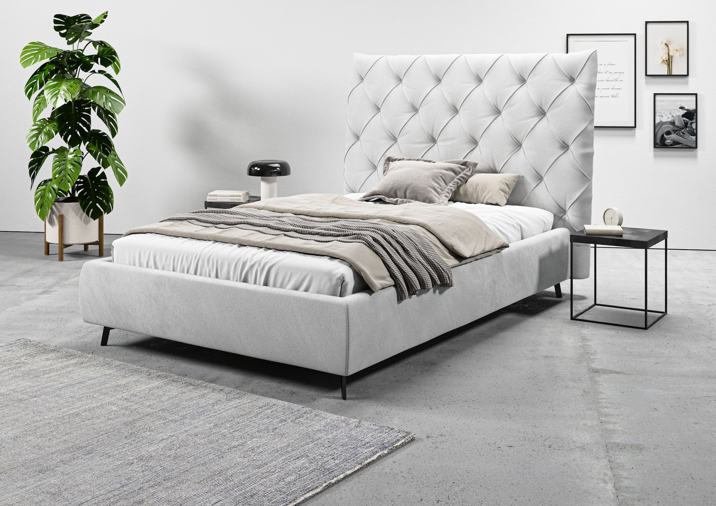 Home affaire Polsterbett "Maxime, in 4 Breiten bis 200cm, auch in Leder" Ko günstig online kaufen