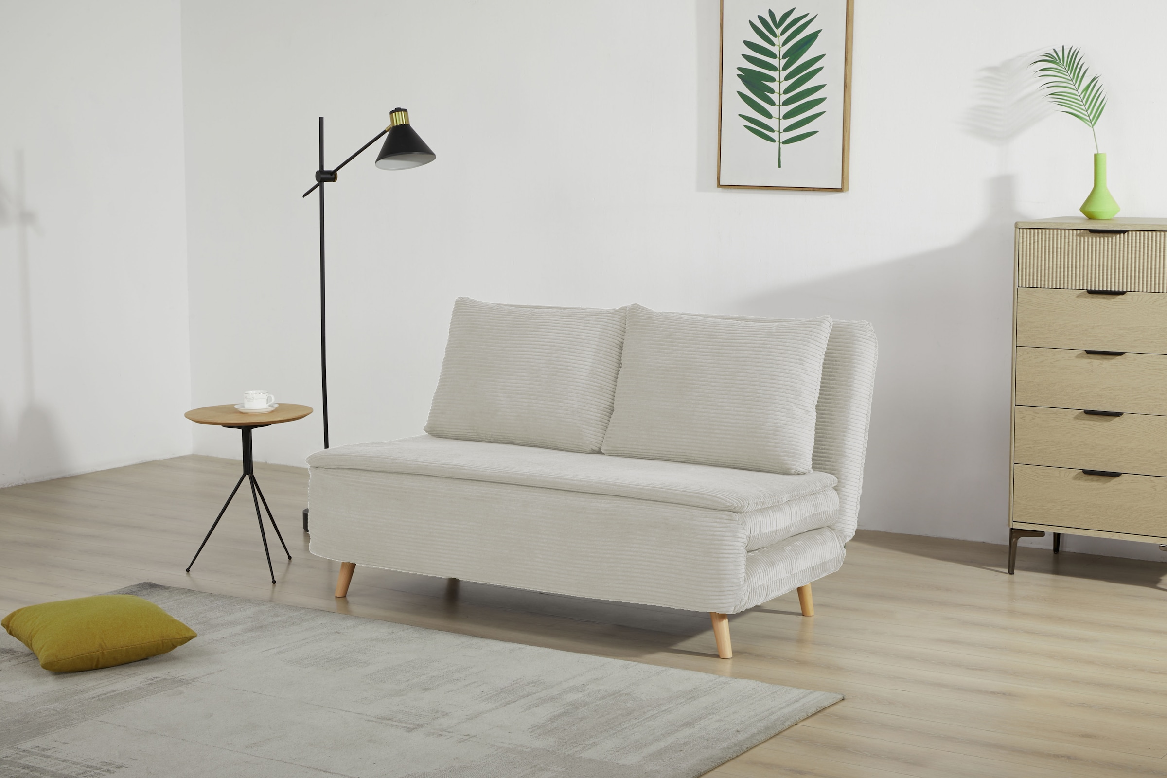 Home affaire Schlafsofa »AINSLEY 140 cm -2-Sitzer, verstellbare Rückenlehne« wandelbar zum Gästebett, Relaxsofa, Webstoff u. Cord-Bezug