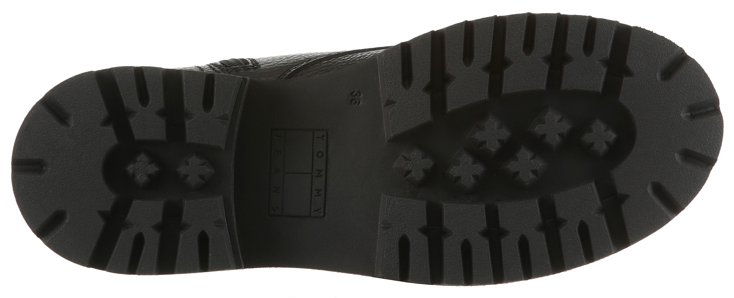 Winterboots TOMMY JEANS "TJW URBAN LACEUP BOOT WL", Damen, Gr. 39, schwarz, Leder, unifarben, Schuhe Winterboots, Blockabsatz, Schnürboots, Stiefelette mit praktischer Anziehlasche 2