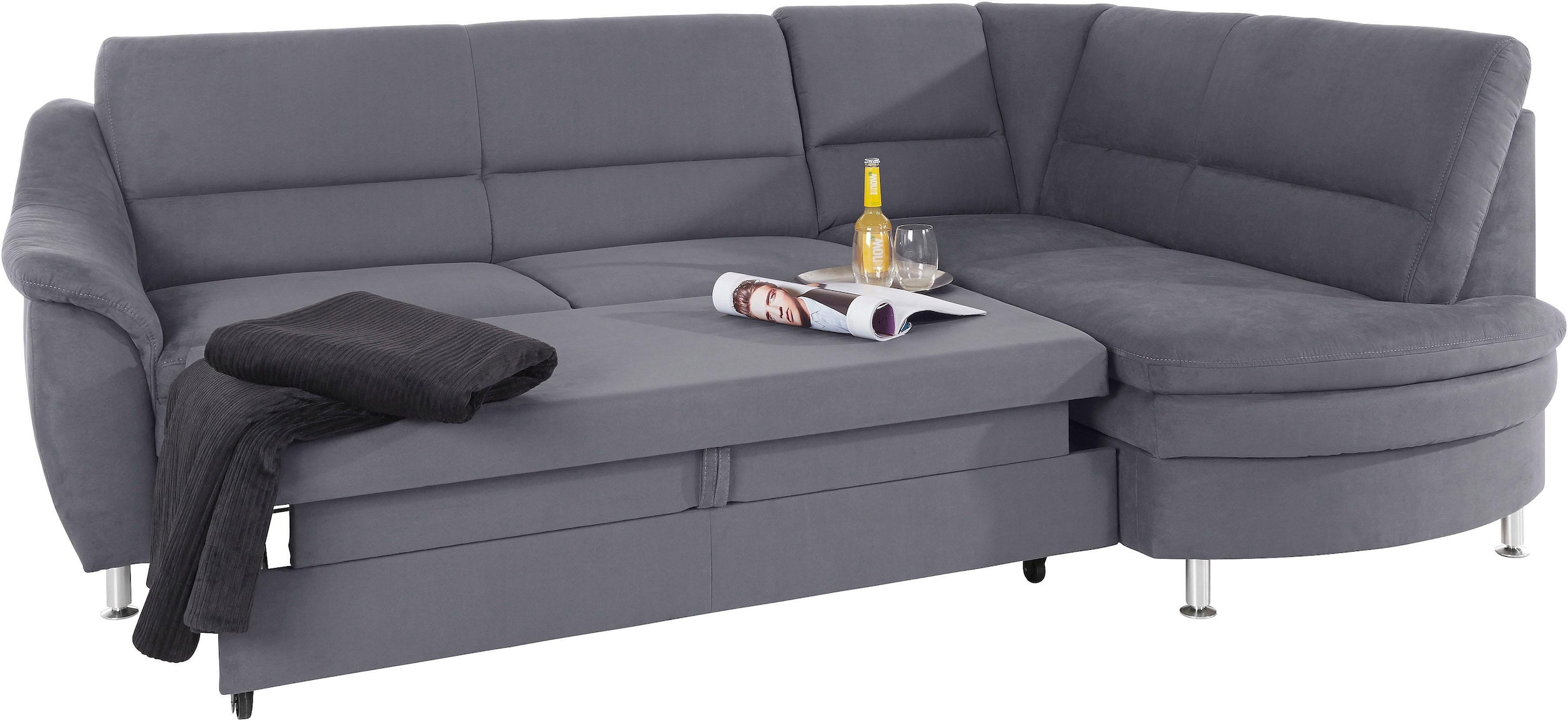 Places of Style Ecksofa »Cardoso L-Form«, Federkern, wahlweise mit Bett, Schubkasten