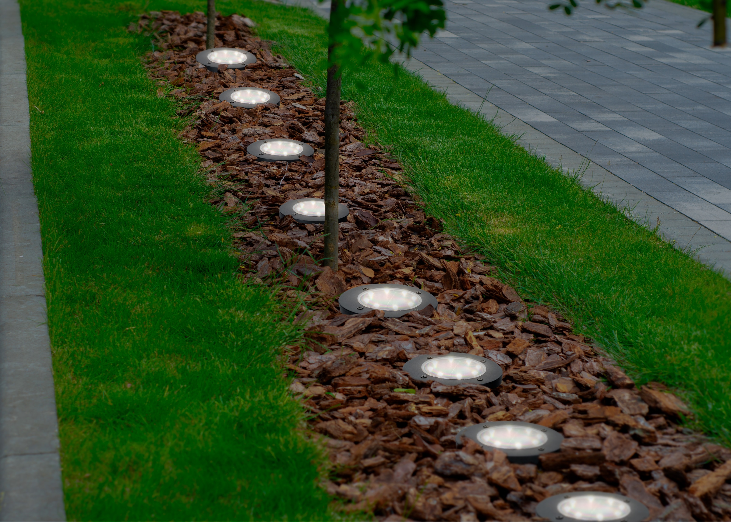 näve LED Solarleuchte »Kian - Solar-Erdspieß 8 Stück« LED-Modul 8 Stk. Warmweiß 8er-Set, warmweiß, LED Boden-Erdspieß, Solar, Lampe, Bodenleuchte