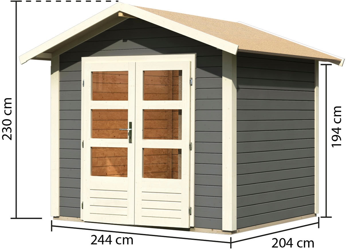 Karibu Gartenhaus »Talkau 3 aus lackiertem Fichtenholz«, Grundfläche: 8,4m²