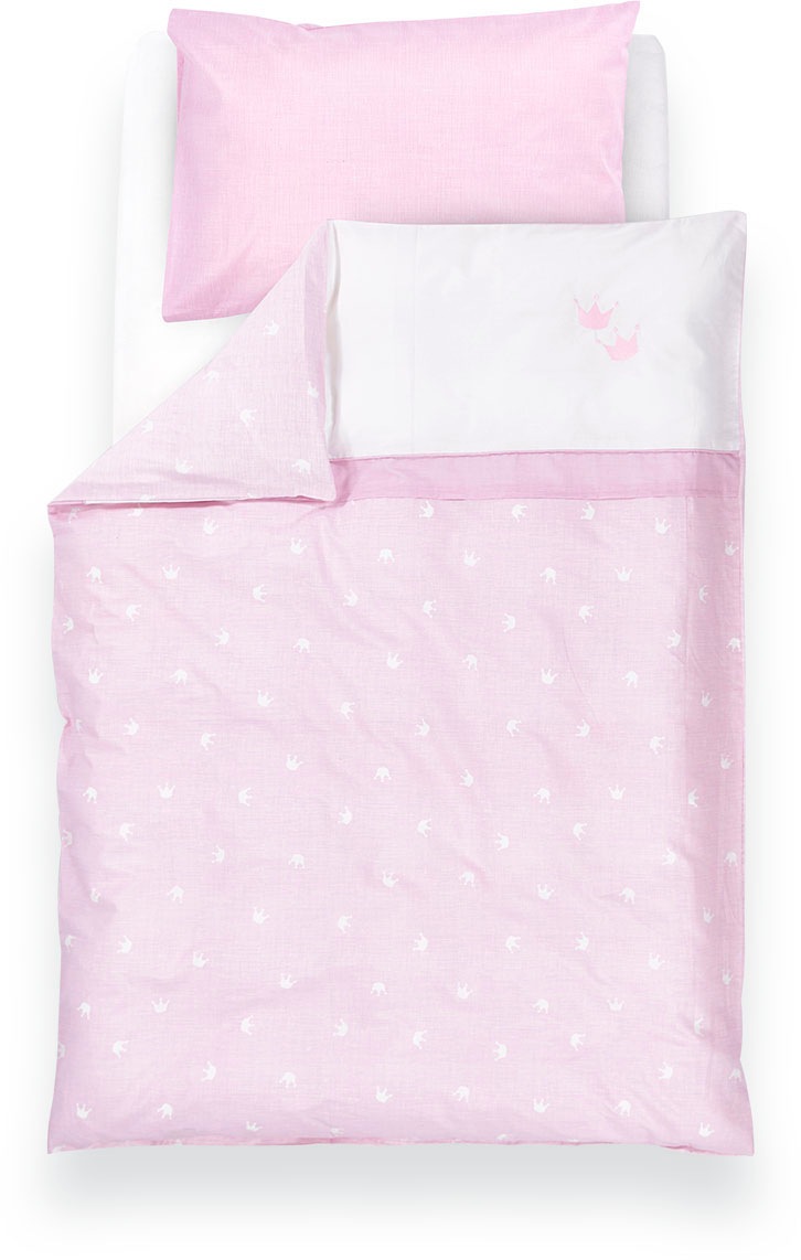 Babybettwäsche TRÄUMELAND, rosa, Jersey, Obermaterial: 100% Baumwolle, Bettwäsche, "kuschelweiche Bettwäsche Krone"