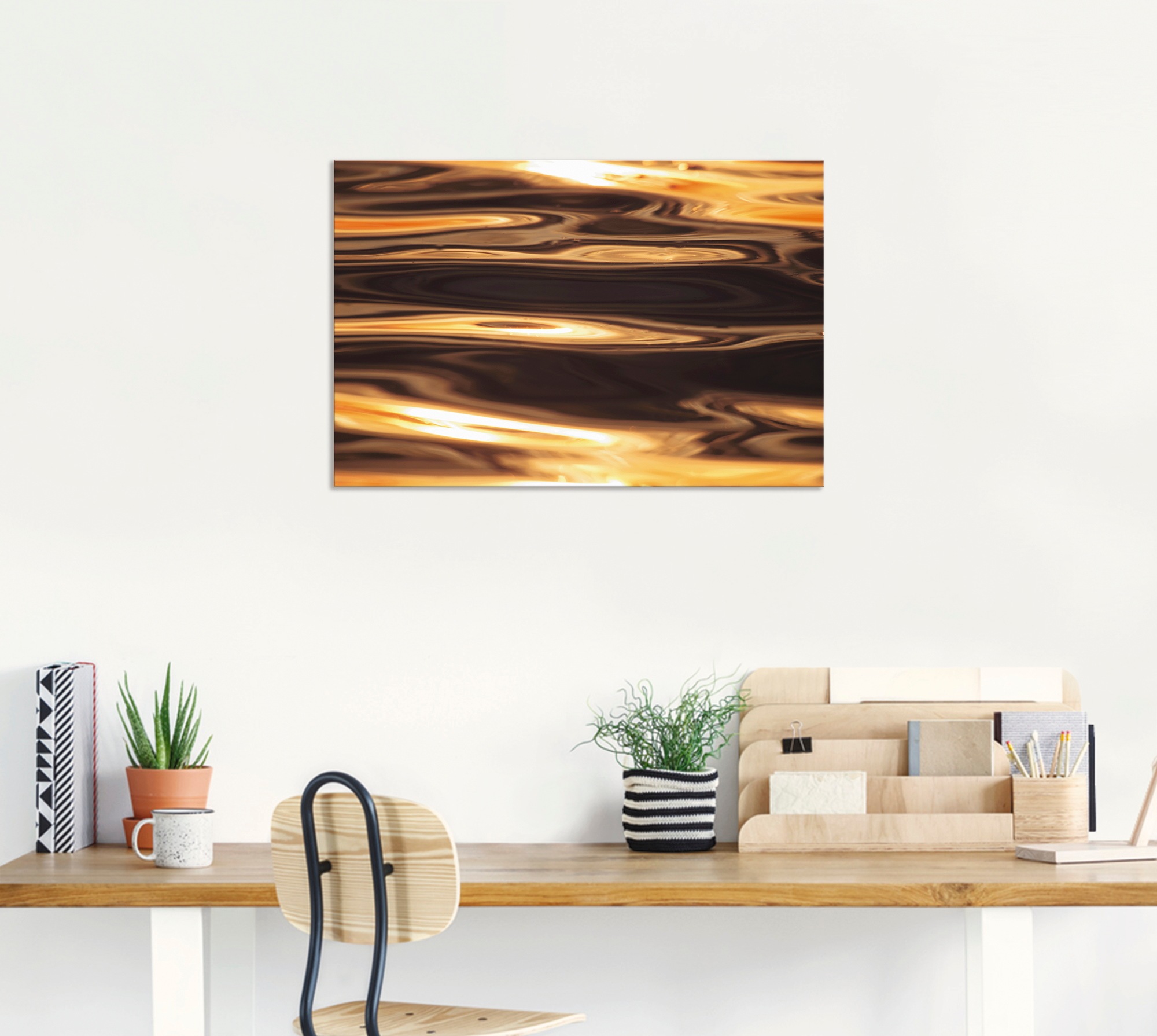 Thumbnail - Artland Wandbild "Goldenes Wasser des Meeres", Gewässer, (1 St.), als Alubild, Outdoorbild, Leinwandbild, Poster in vers...