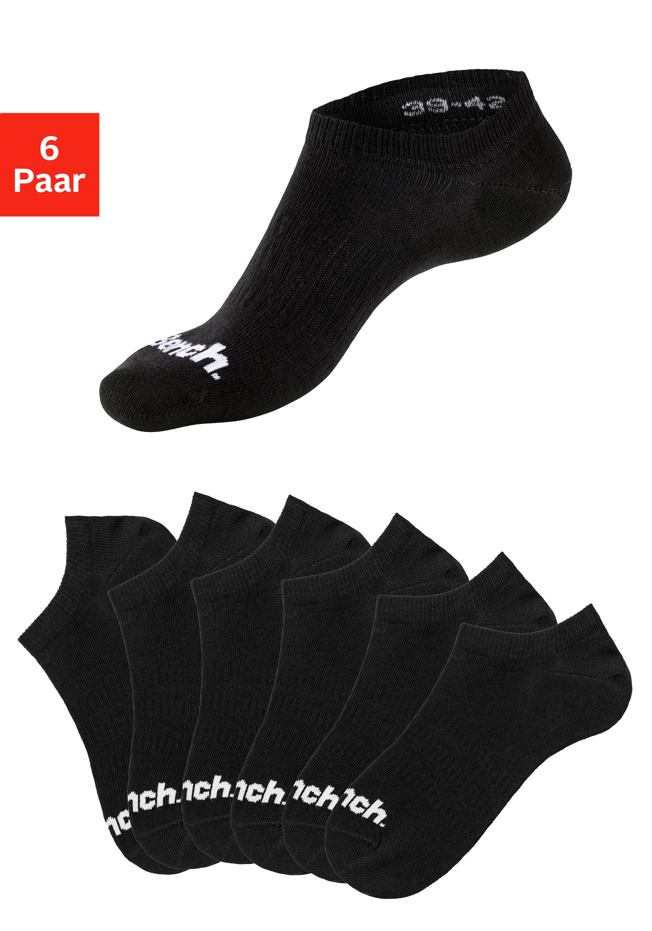 Bench. Sportsocken "Damen Herren Sneaker Socken, Niedrige Socken" Packung, 6 Stk. tlg. Sneakersocken verschwinden im Schuh
