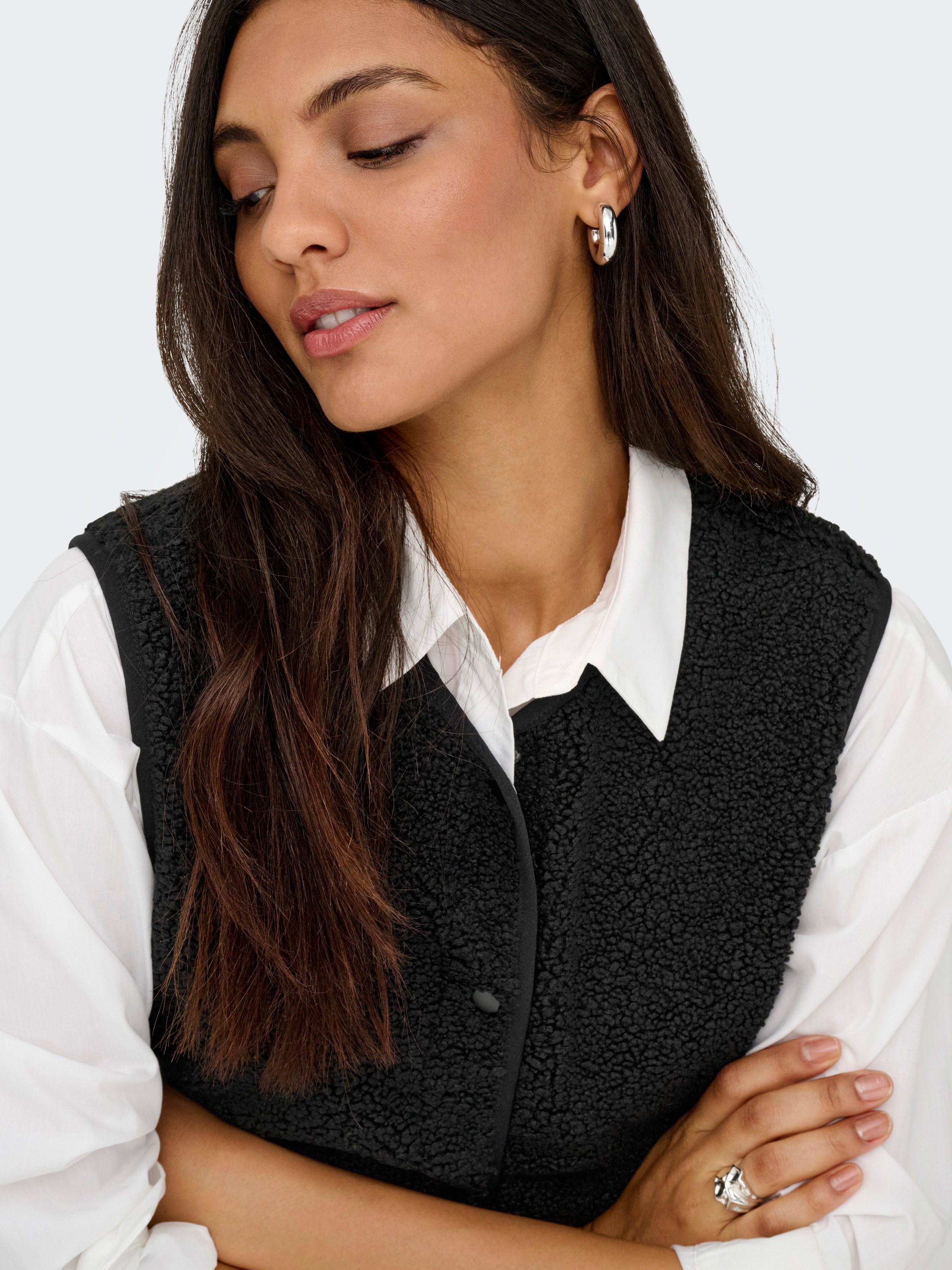 JDY Plüschweste "JDYSIMINA TEDDY WAISTCOAT OTW QIQ NOOS" Kunstfaser