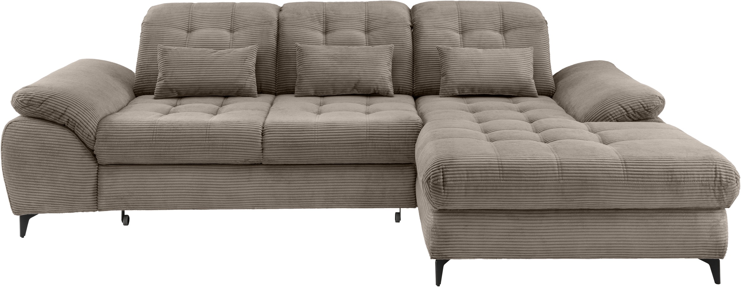 Wohnlandschaft HOME AFFAIRE, B:273cm T:189cmgrau, braun, 100% Polyester, Sofas, "Delphino"