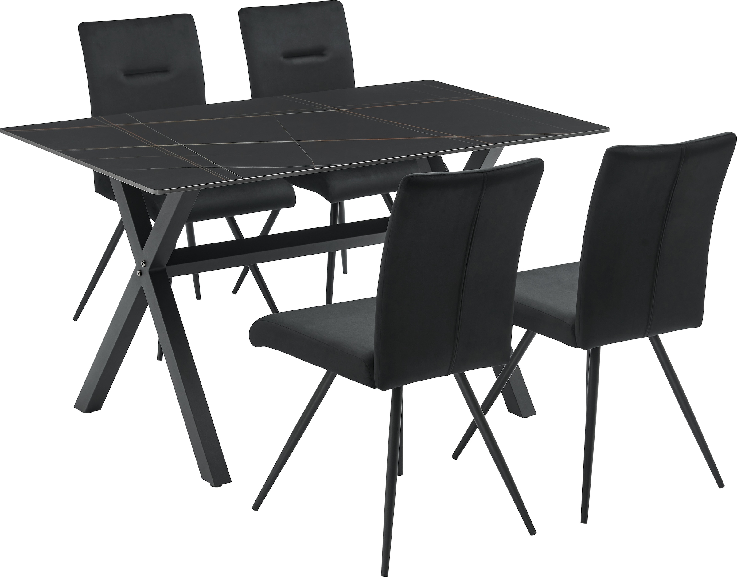 OTTO home Essgruppe "Arye" Set, 140 cm Esstisch + 4 Stühle, 5 Stk. tlg. Sam günstig online kaufen