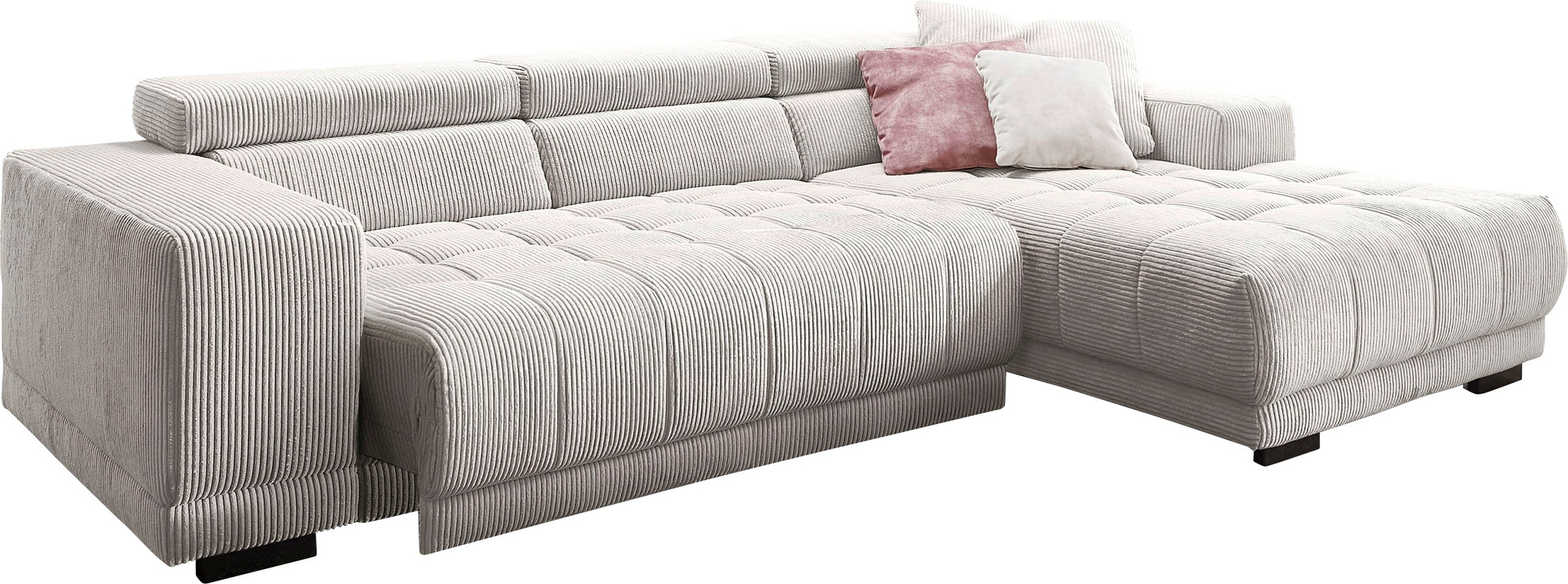 Die PlanBar Ecksofa »MP-IN15053 L-Form schmaler Schenkel«, mit Kopfteilverstellung, wahlweise mit manueller Vorziehbank