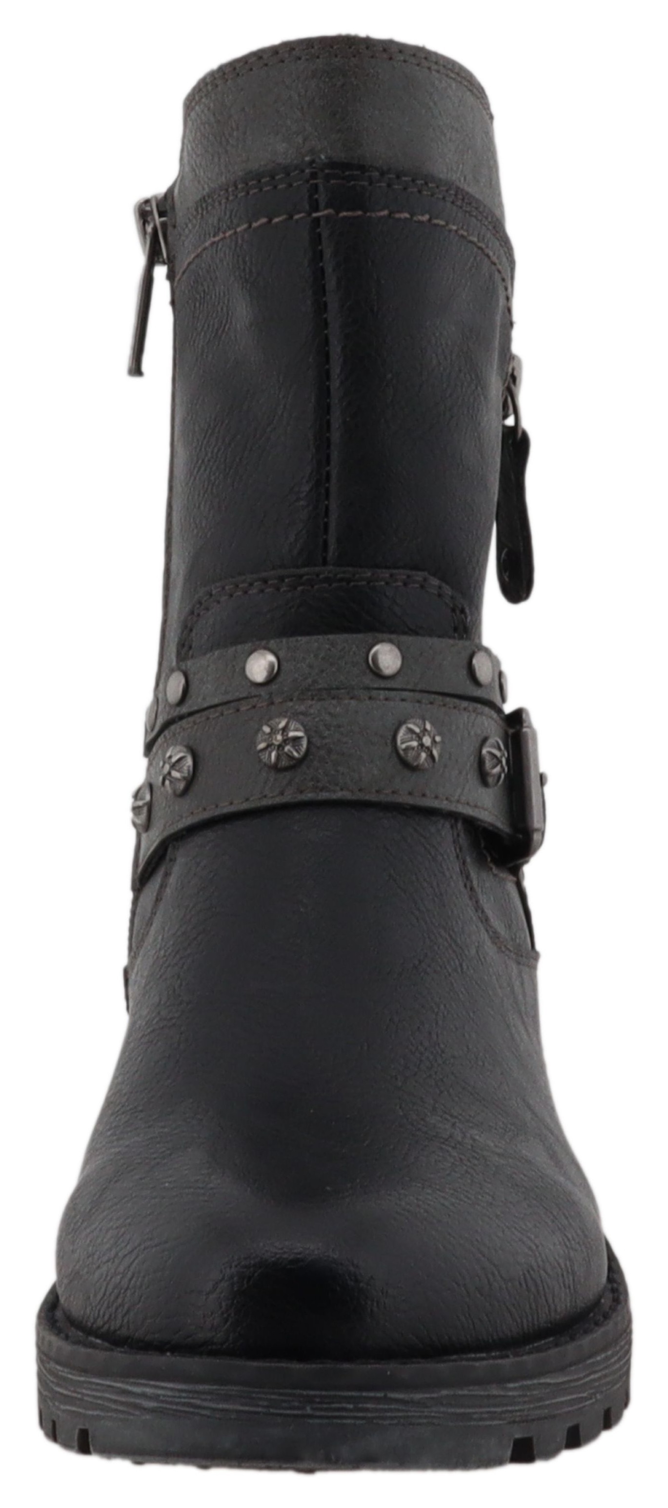 Winterboots MUSTANG SHOES "Haukea", Damen, Gr. 37, schwarz (schwarz, grau), Lederimitat, Schuhe Winterboots, Biker Boots mit Blockabsatz und TEX-Membrane 6