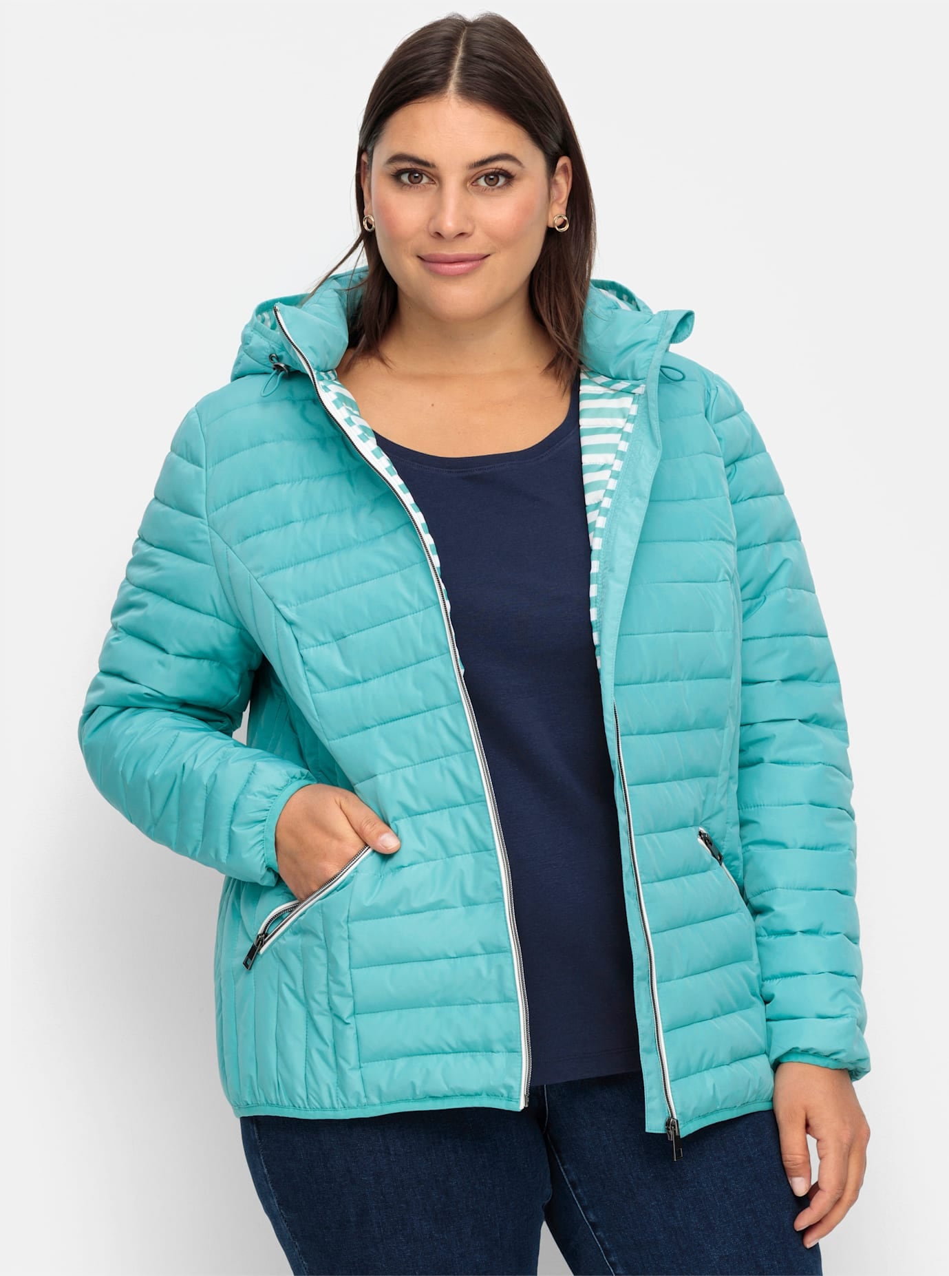 Sheego Steppjacke, mit Kapuze günstig online kaufen