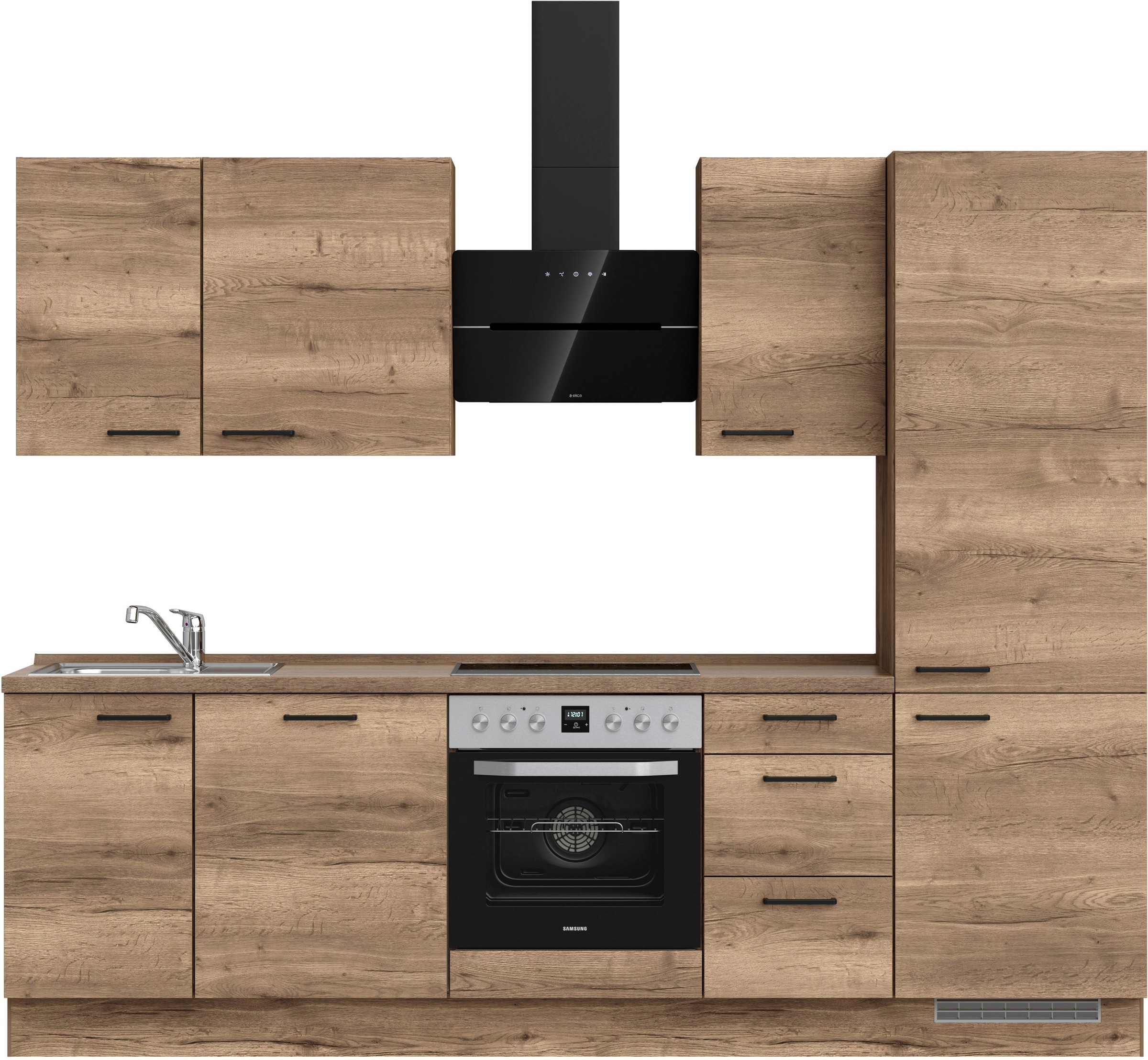 nobilia Küchenzeile ""Structura II", NEU: individuell anpassbar mit gratis Profi-Beratung" vormontiert, Breite 270 cm, Ausrichtung wählbar, wahlw. mit E-Geräten