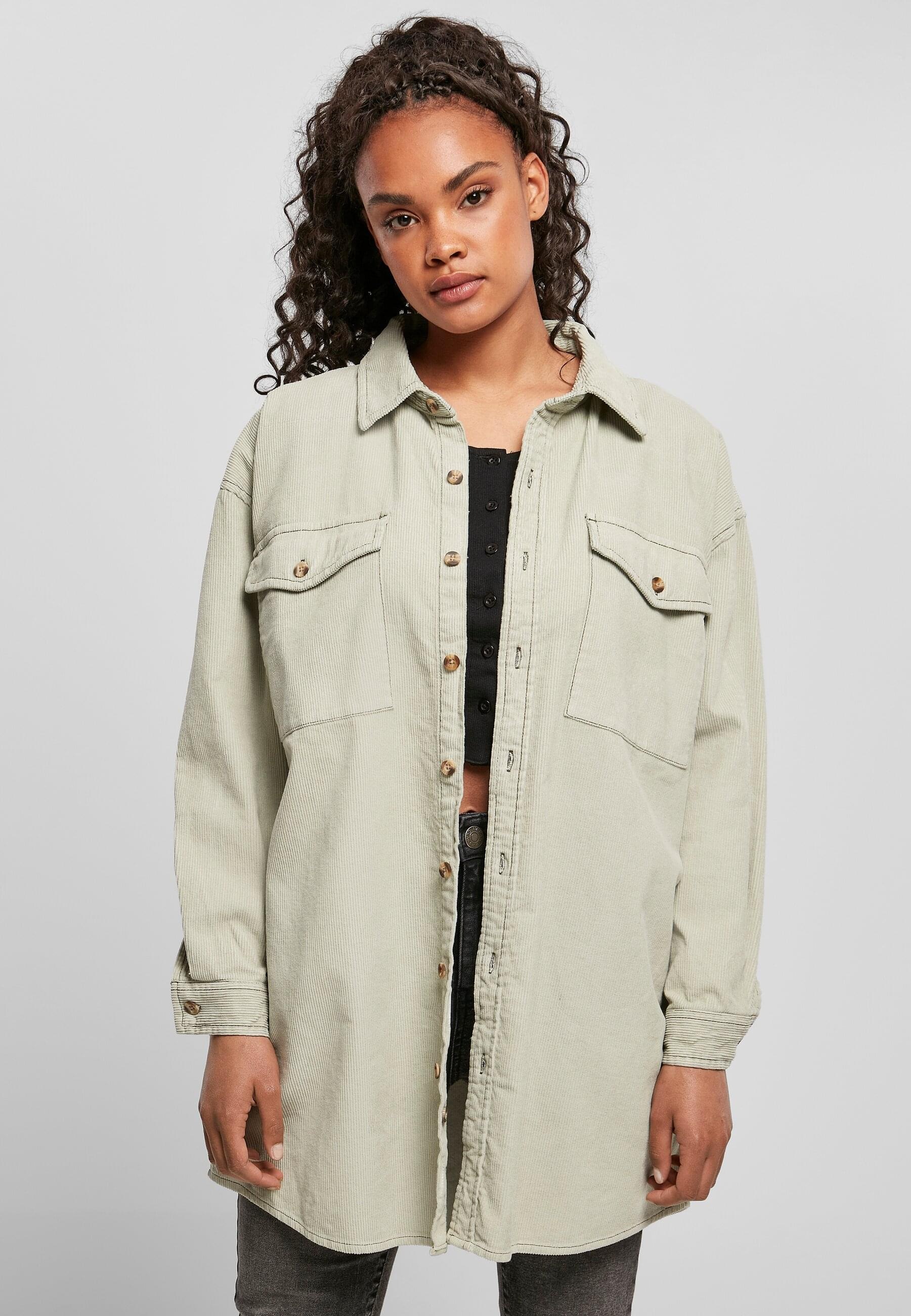 URBAN CLASSICS Hemdbluse »Urban Classics Damen Ladies Long Corduroy Overshirt«
