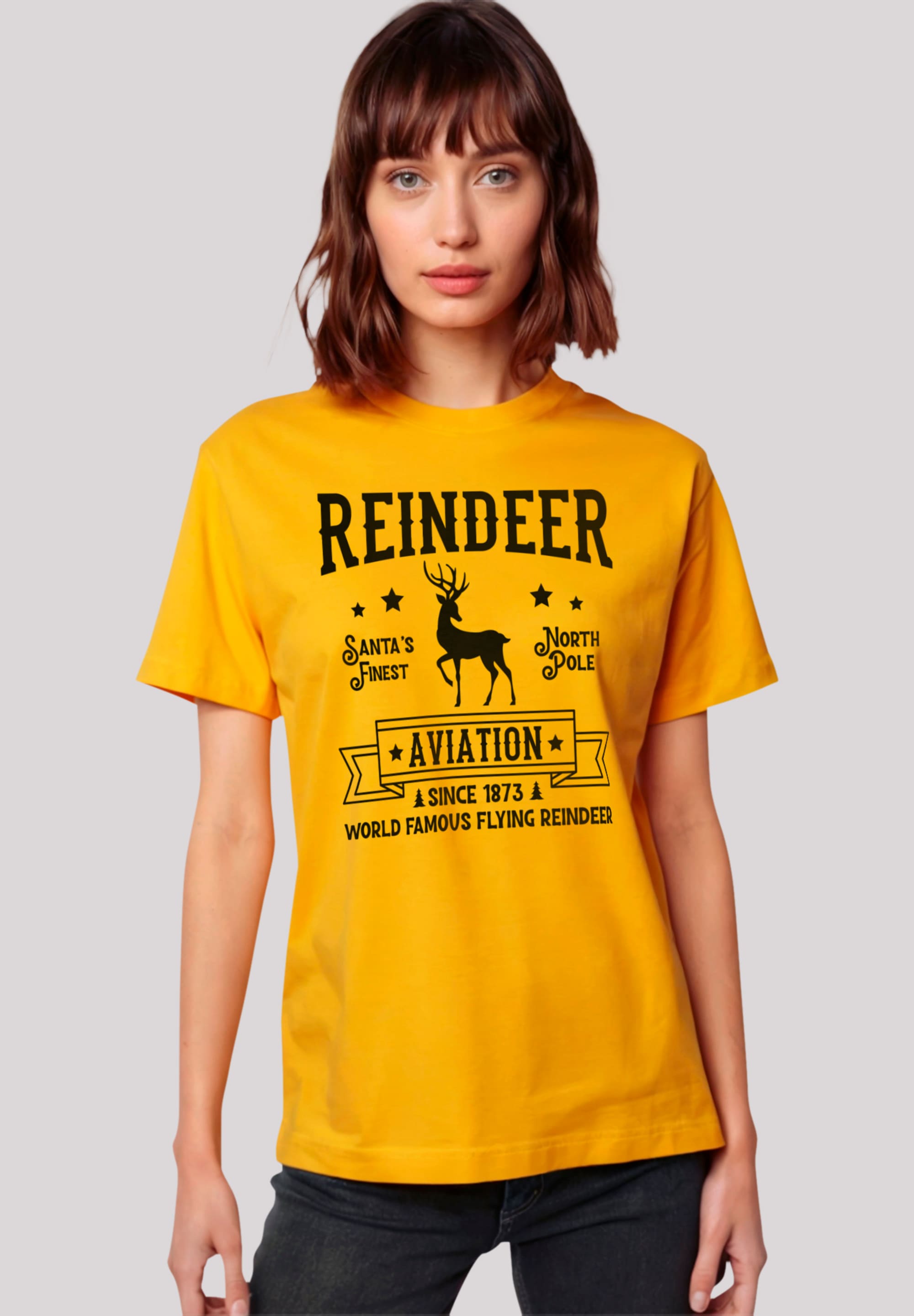 F4NT4STIC T-Shirt "Reindeer Aviation Retro Weihnachts Sign", Premium Qualit günstig online kaufen