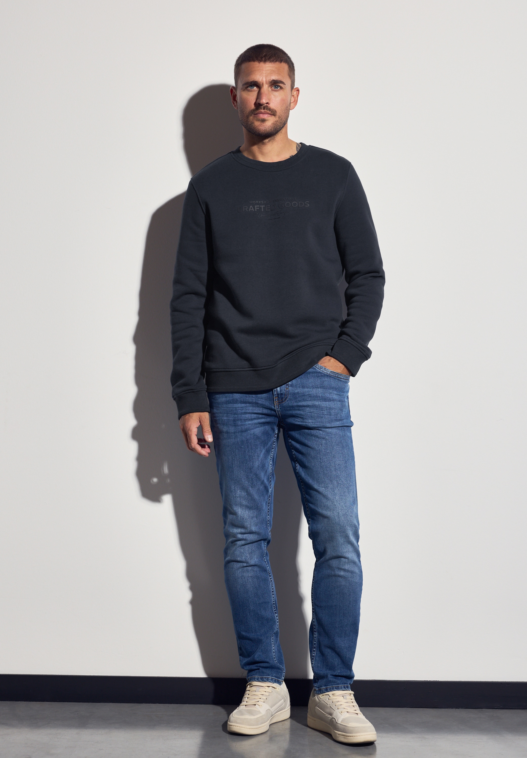 STREET ONE MEN Sweatshirt, mit Wording-Print