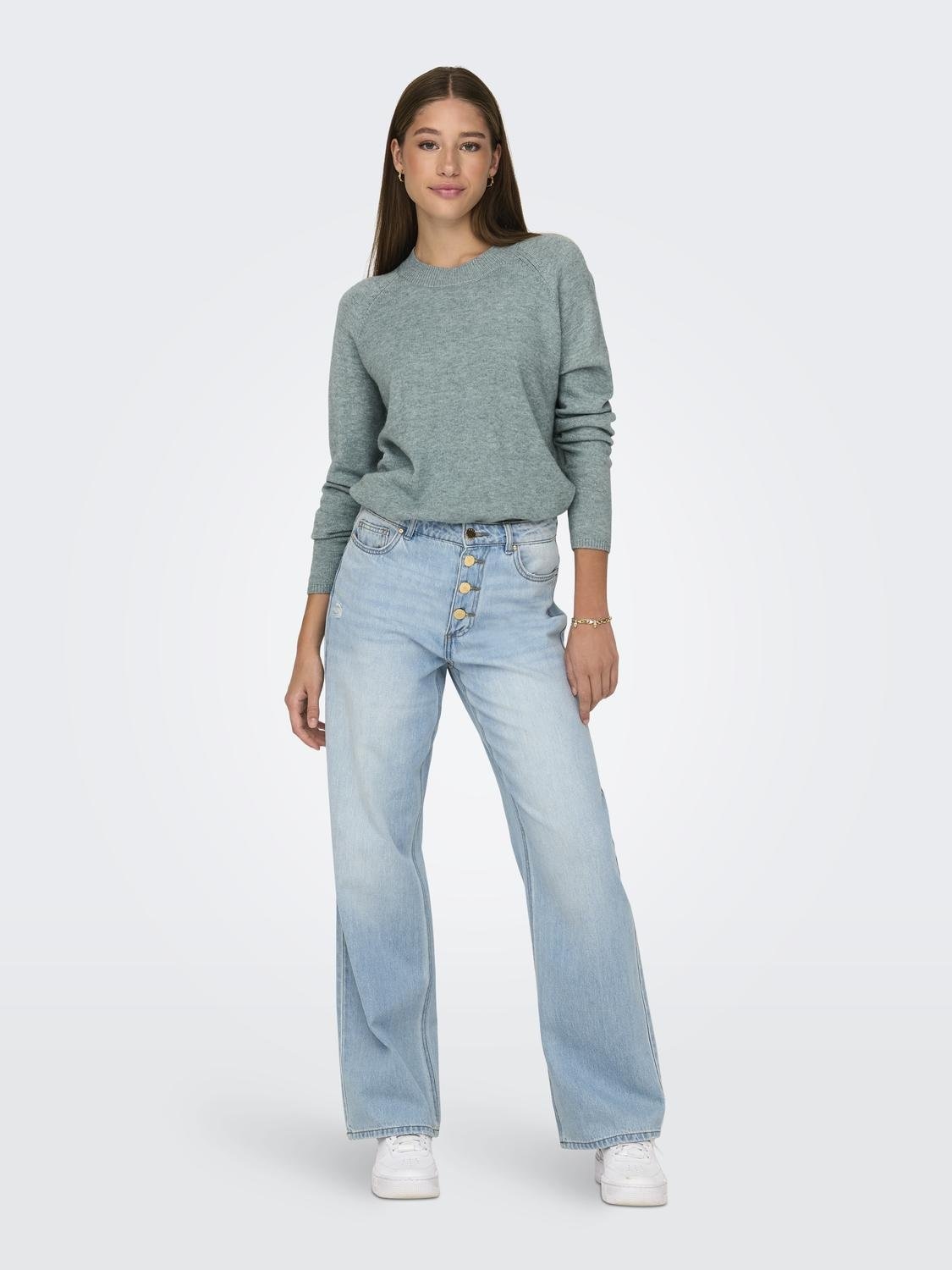 JDY Rundhalspullover »JDYMARCO L/S O-NECK SLIT PULL KNT NOOS«