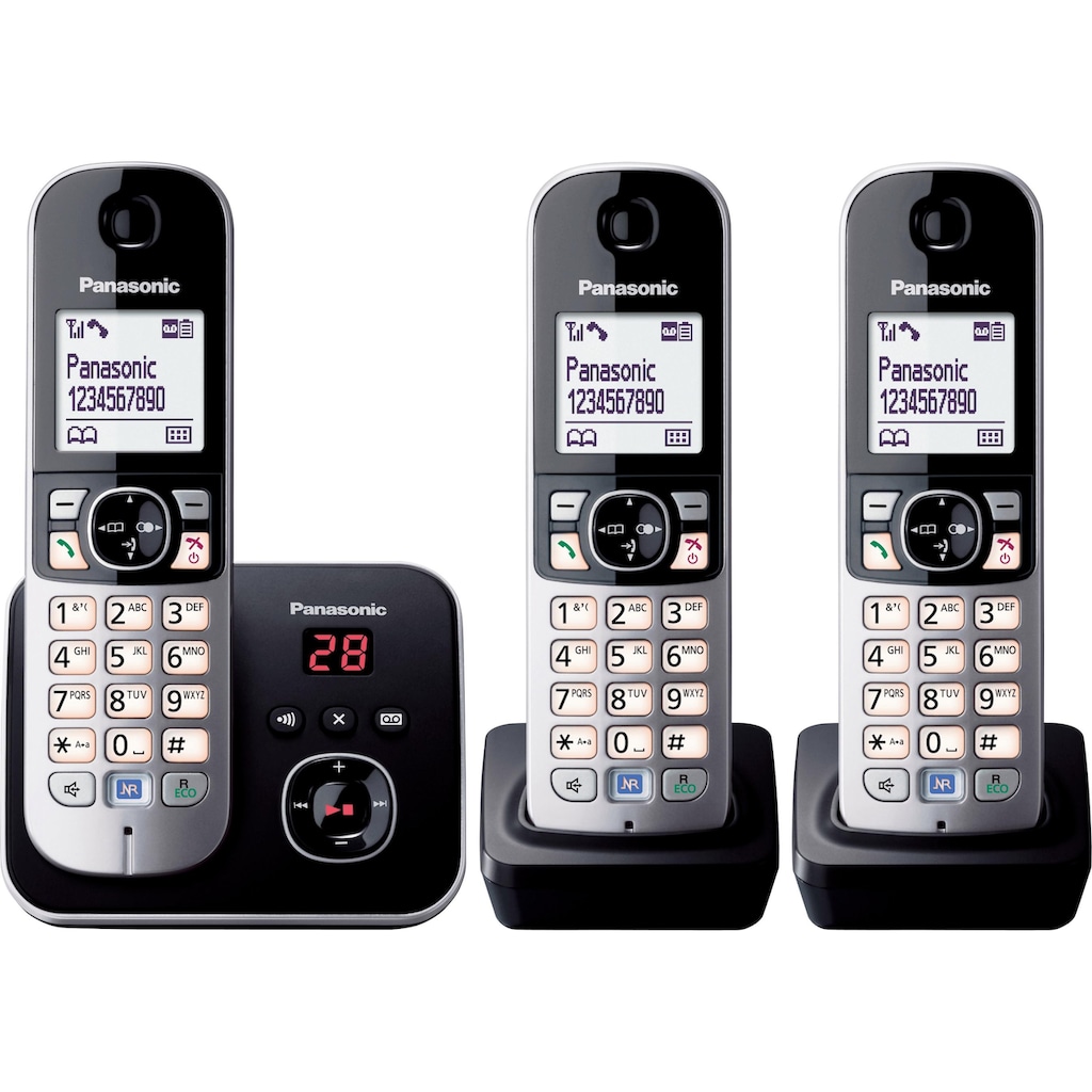 Panasonic Schnurloses DECT-Telefon »TG6823G Trio«, (Mobilteile: 3)