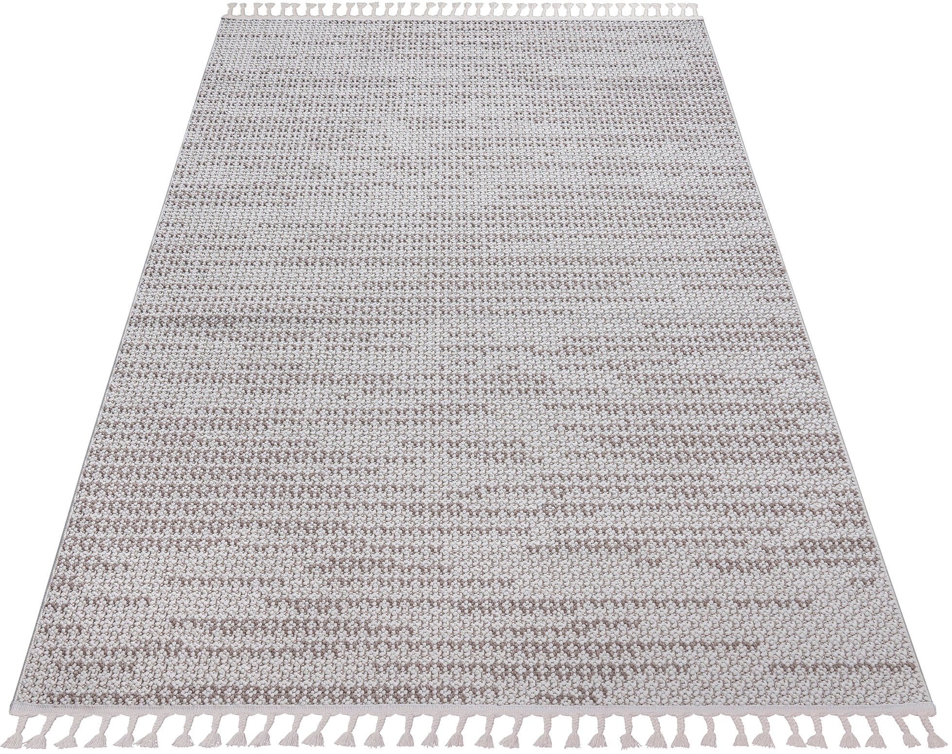 my home Teppich "Mads" rechteckig 6 mm Höhe Boho, Woll-Look, Hoch-Tief-Stru günstig online kaufen