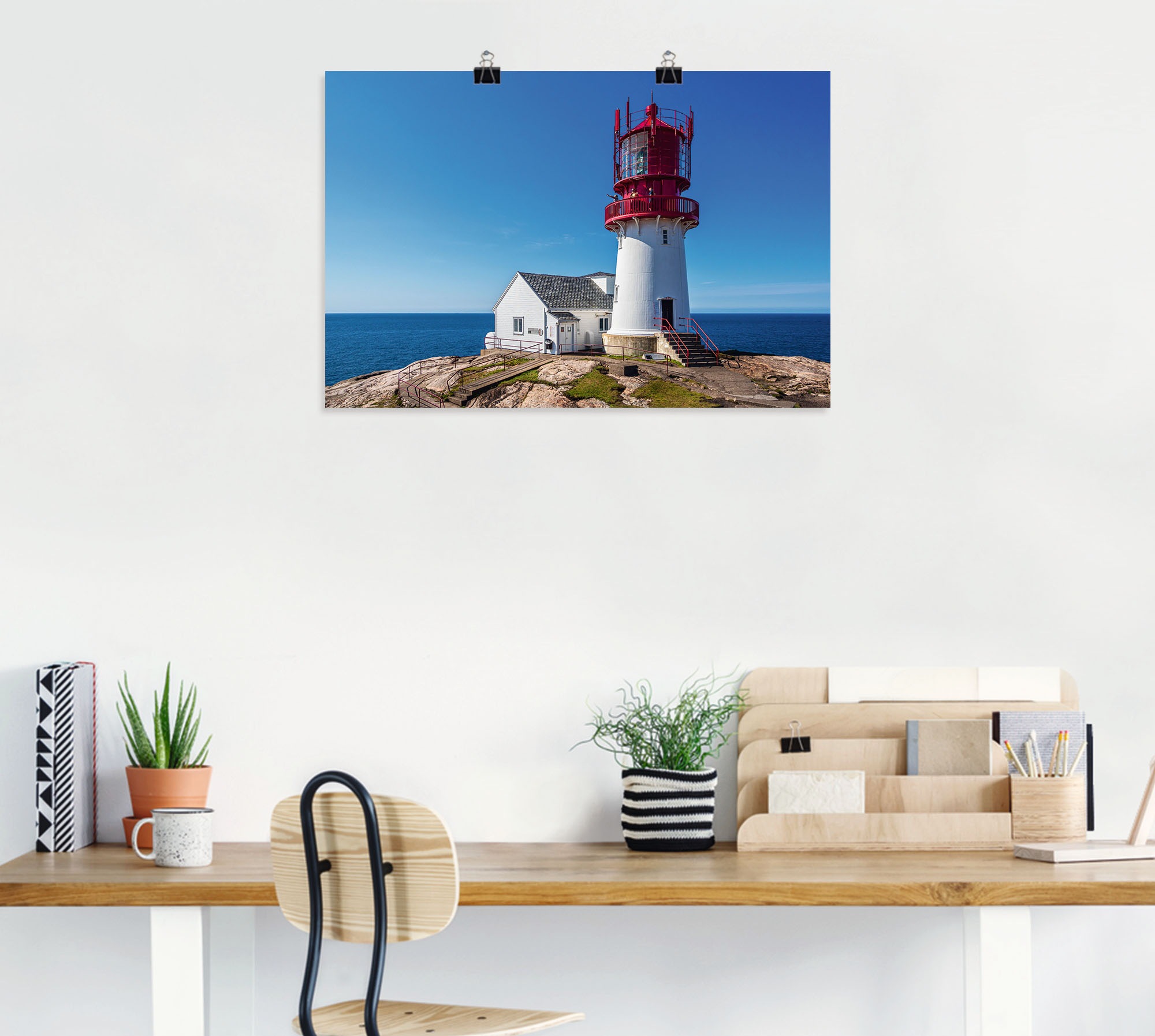 Artland Alu-Dibond-Druck »Der Leuchtturm Lindesnes Fyr in Norwegen«, Gebäude, (1 St.), für Innen- und Außenbereich geeignet, Outdoorbild