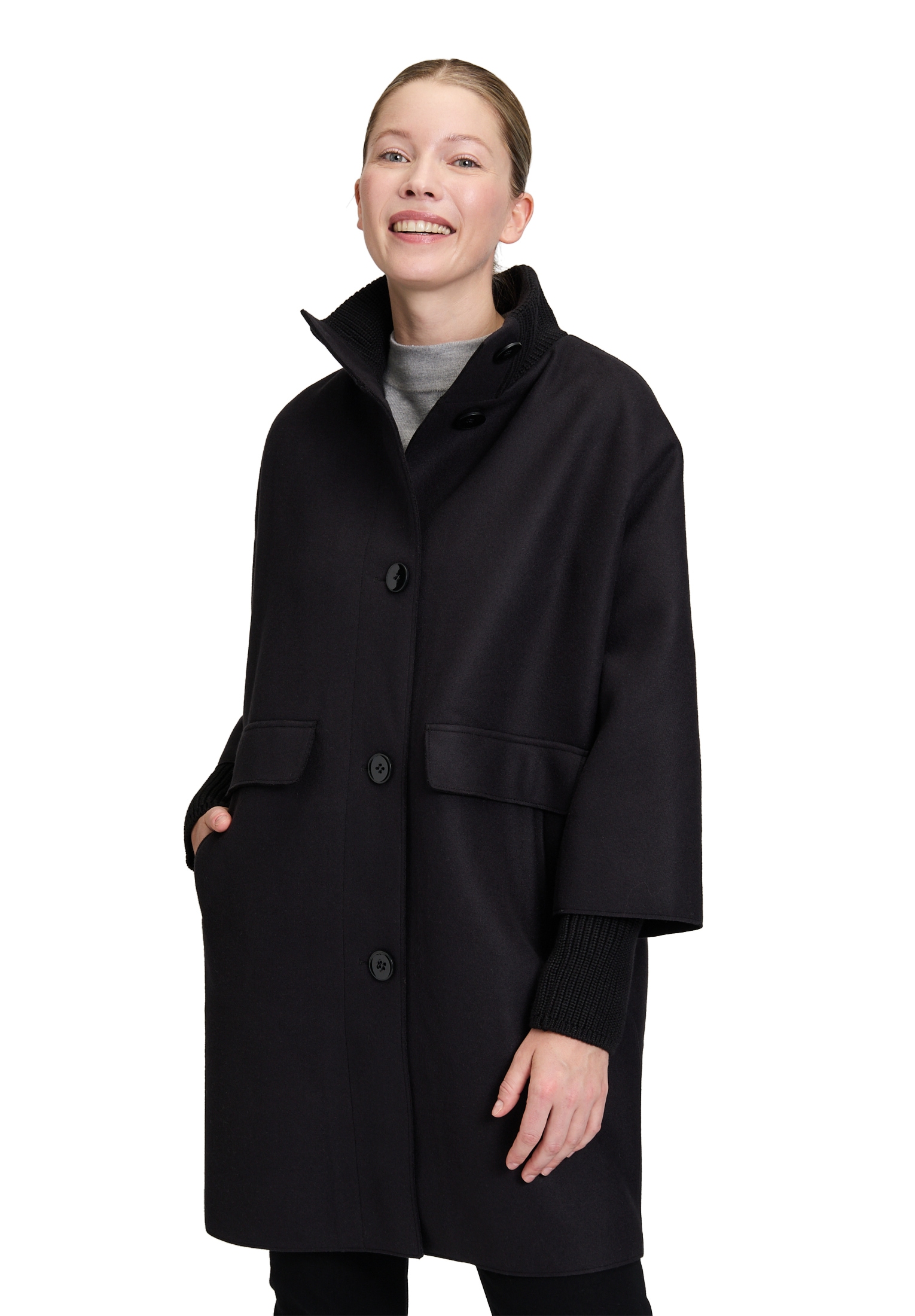 Betty Barclay Wolljacke "Betty Barclay Damen Wollmantel mit Strickdetails" günstig online kaufen