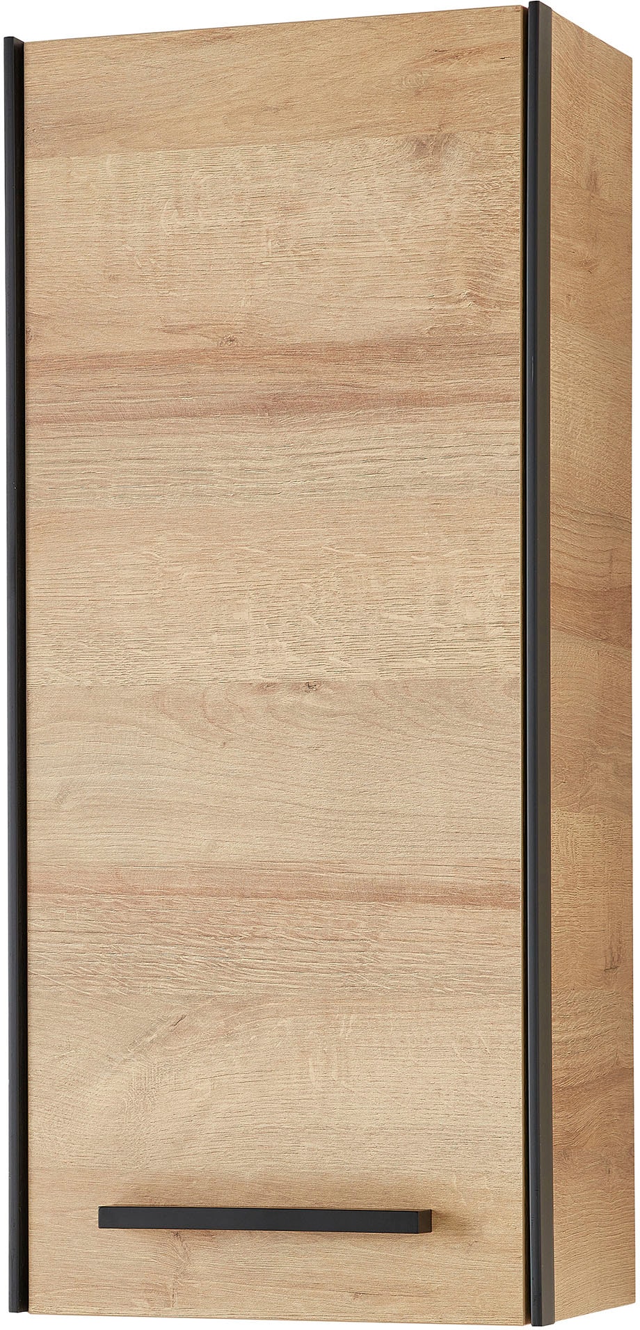 Saphir 1100000002199 "Quickset 395 Wand-Badschrank 30 cm breit mit 1 Tür und 2 Einlegeböden" Badezimmer-Hängeschrank inkl. Türdämpfer, Griffe in Schwarz