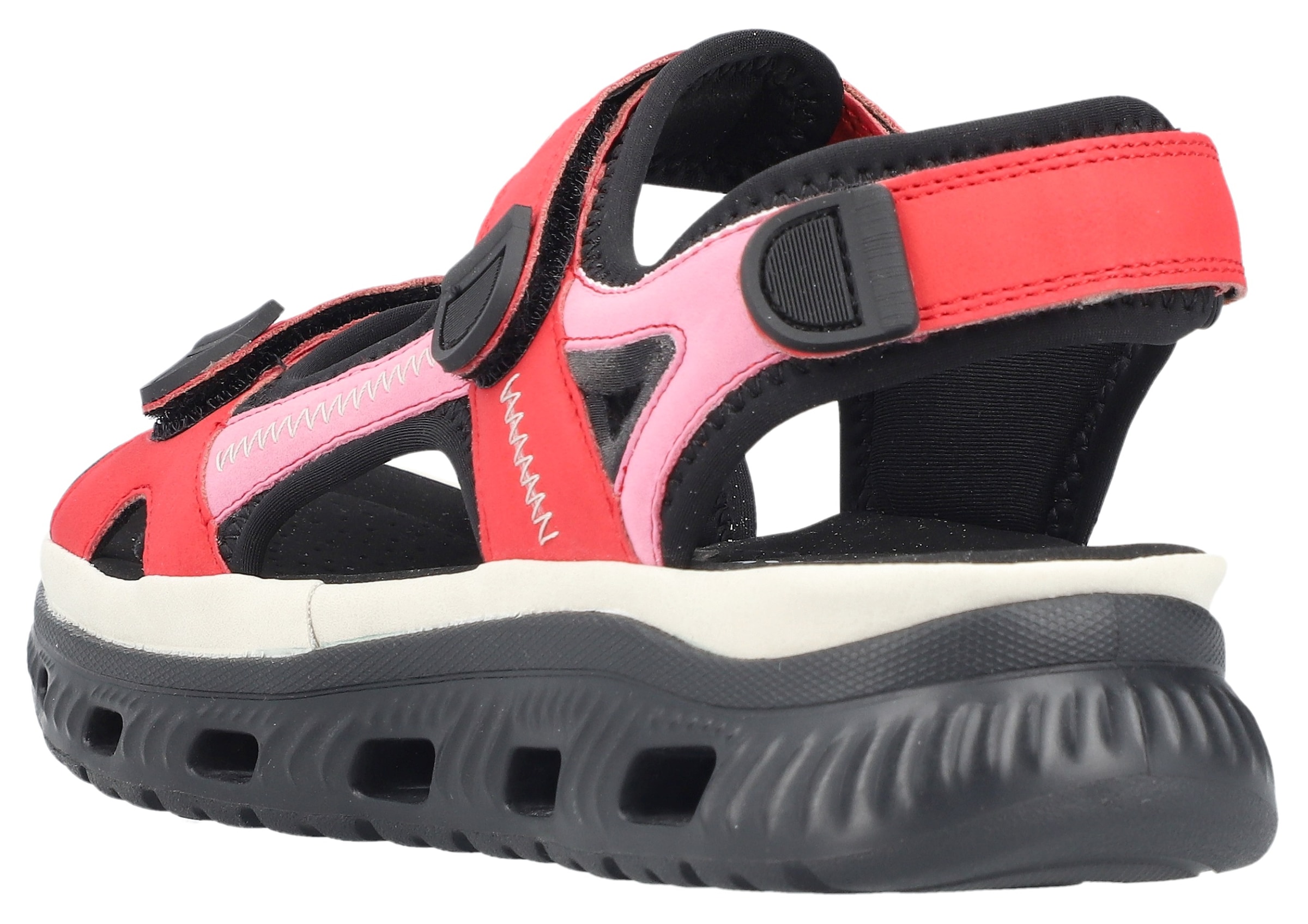 Rieker Sandale, Sommerschuh, Sandalette, Plateauabsatz, mit Klettriemchen