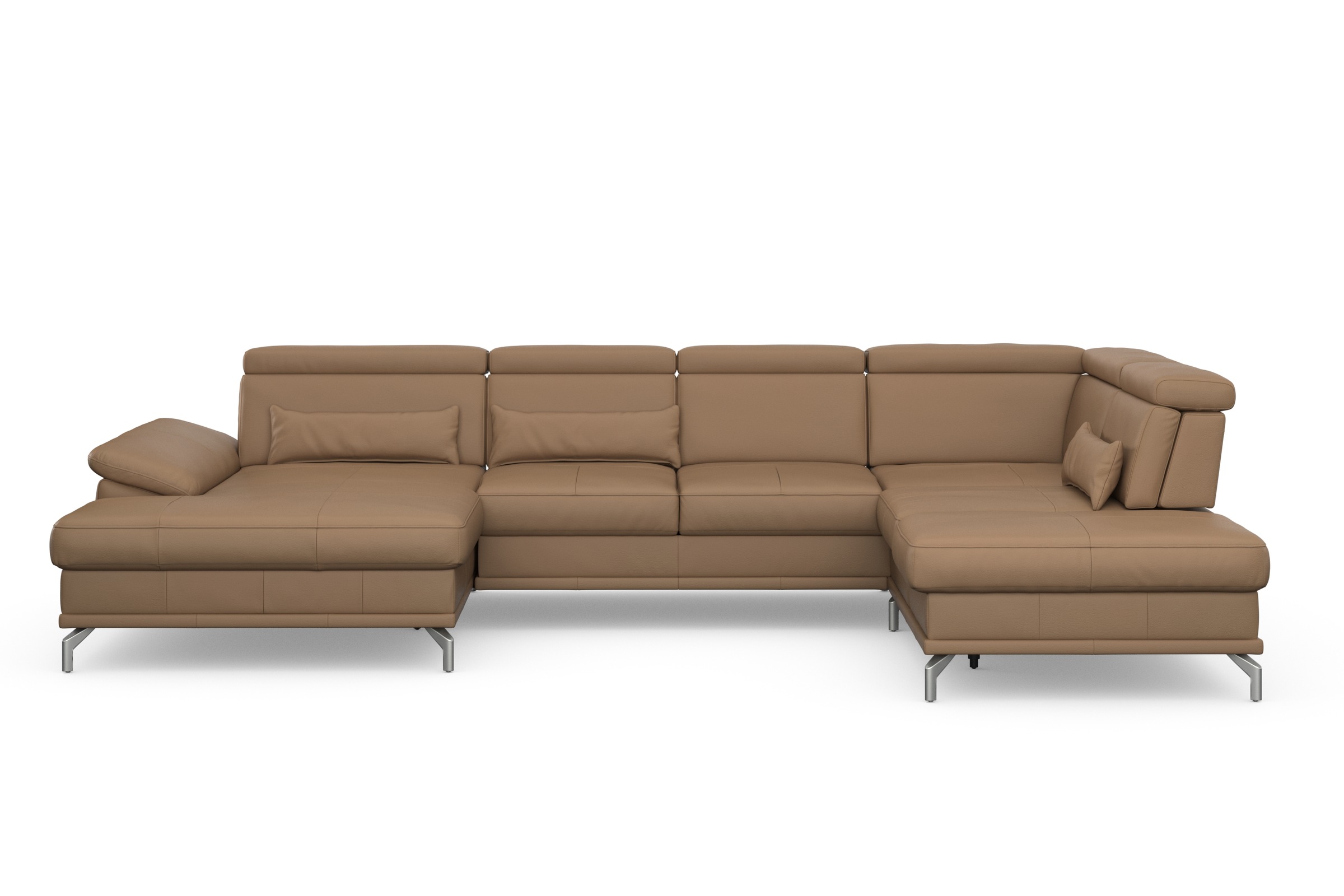 sit&more Wohnlandschaft »Cabrio U-Form, B: 359 cm, mit Sitztiefen-, Arm- & Kopfteilverstellung«, 3 Nierenkissen, Federkern, optional Bettfunktion und Stauraum