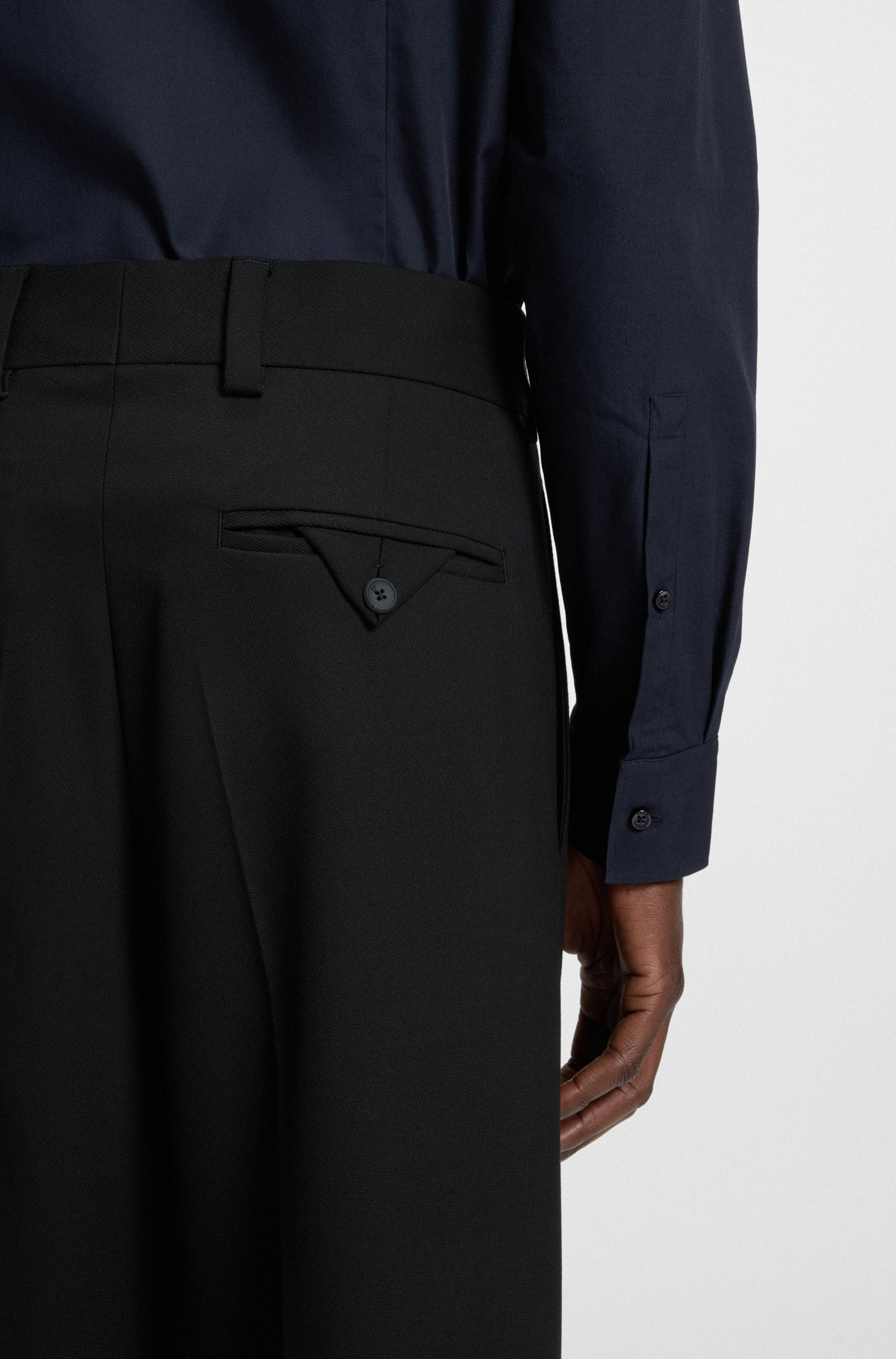 HUGO Langarmhemd »Kenno« Slim-Fit Hemd aus bügelleichter Baumwoll-Popeline