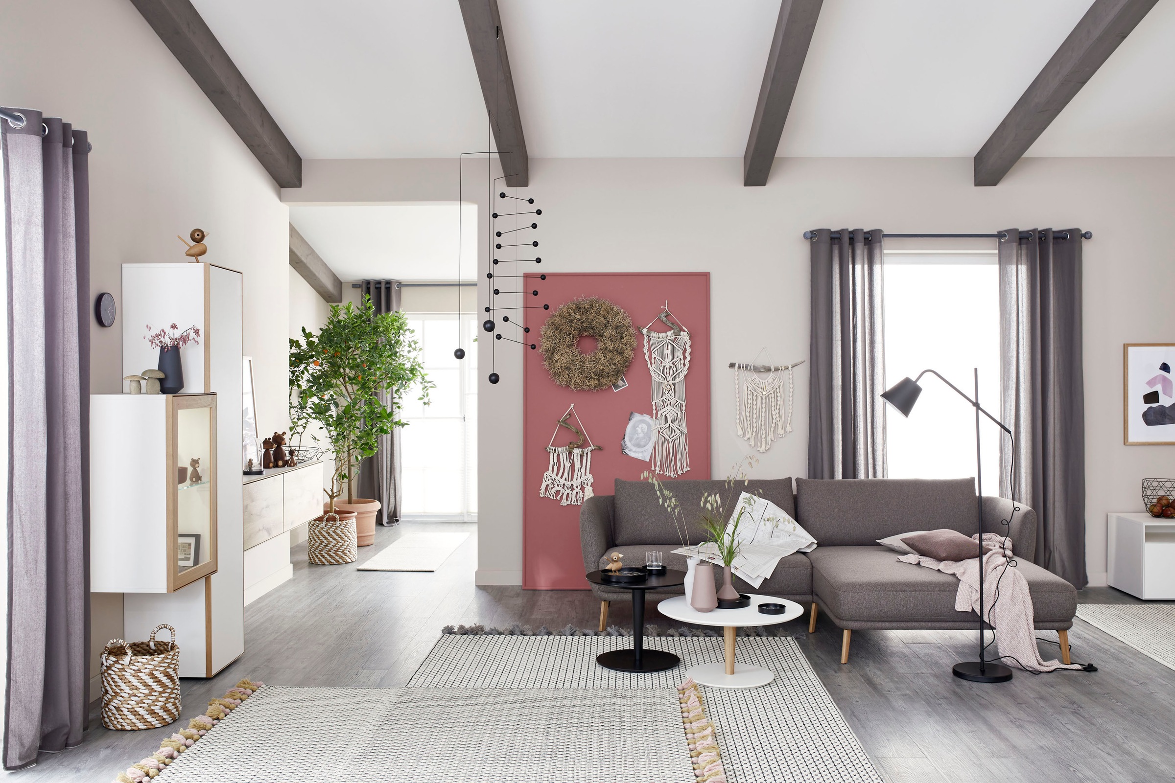 SCHÖNER WOHNEN-Kollektion Ecksofa »Pearl, elegantes Loungesofa mit tollem Sitzkomfort, L-Form«, schmale Armteile und bequeme Rückenkissen für angenehmen Sitzkomfort