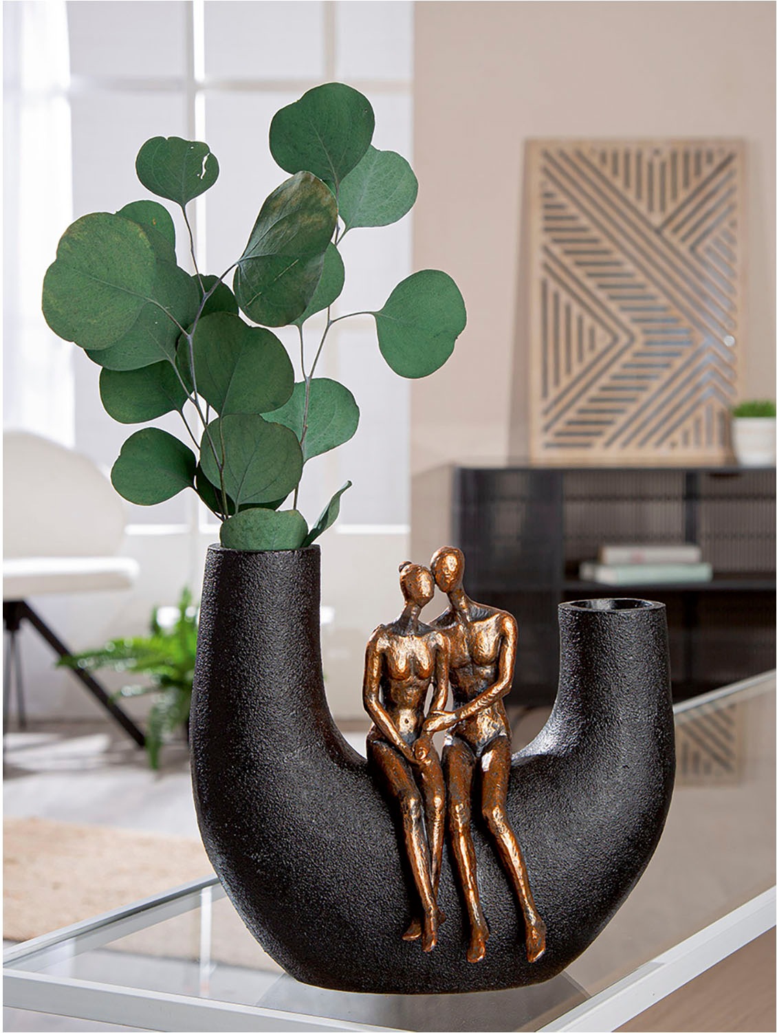 Casablanca by Gilde Tischvase "Vase Frau; Mann Movement schwarz H. 20,5 cm" günstig online kaufen