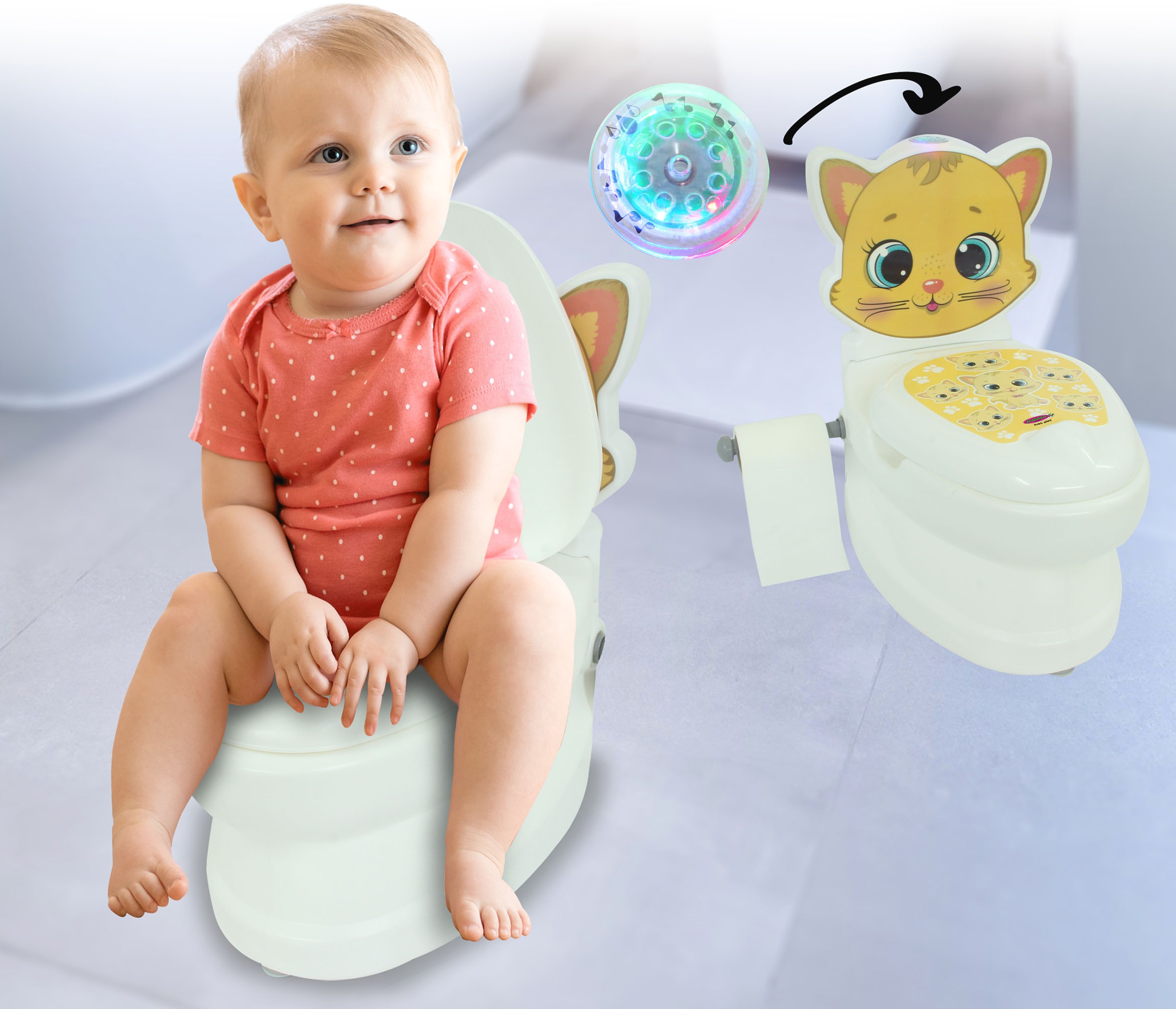 Jamara Toilettentrainer »Meine kleine Toilette, Katze«, mit Spülsound und Toilettenpapierhalter